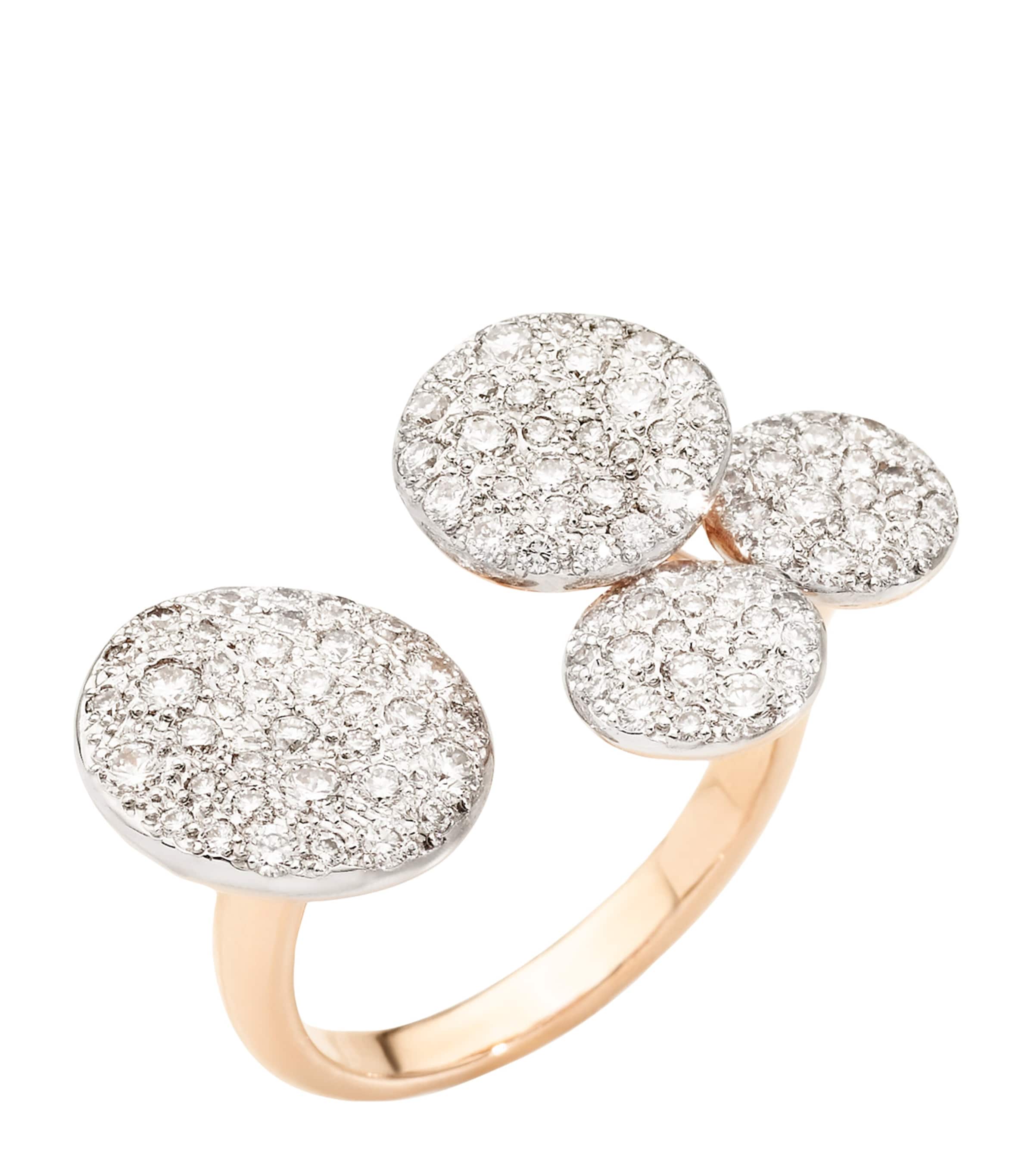Pomellato Rose Gold And Diamond Sabbia Ring In White