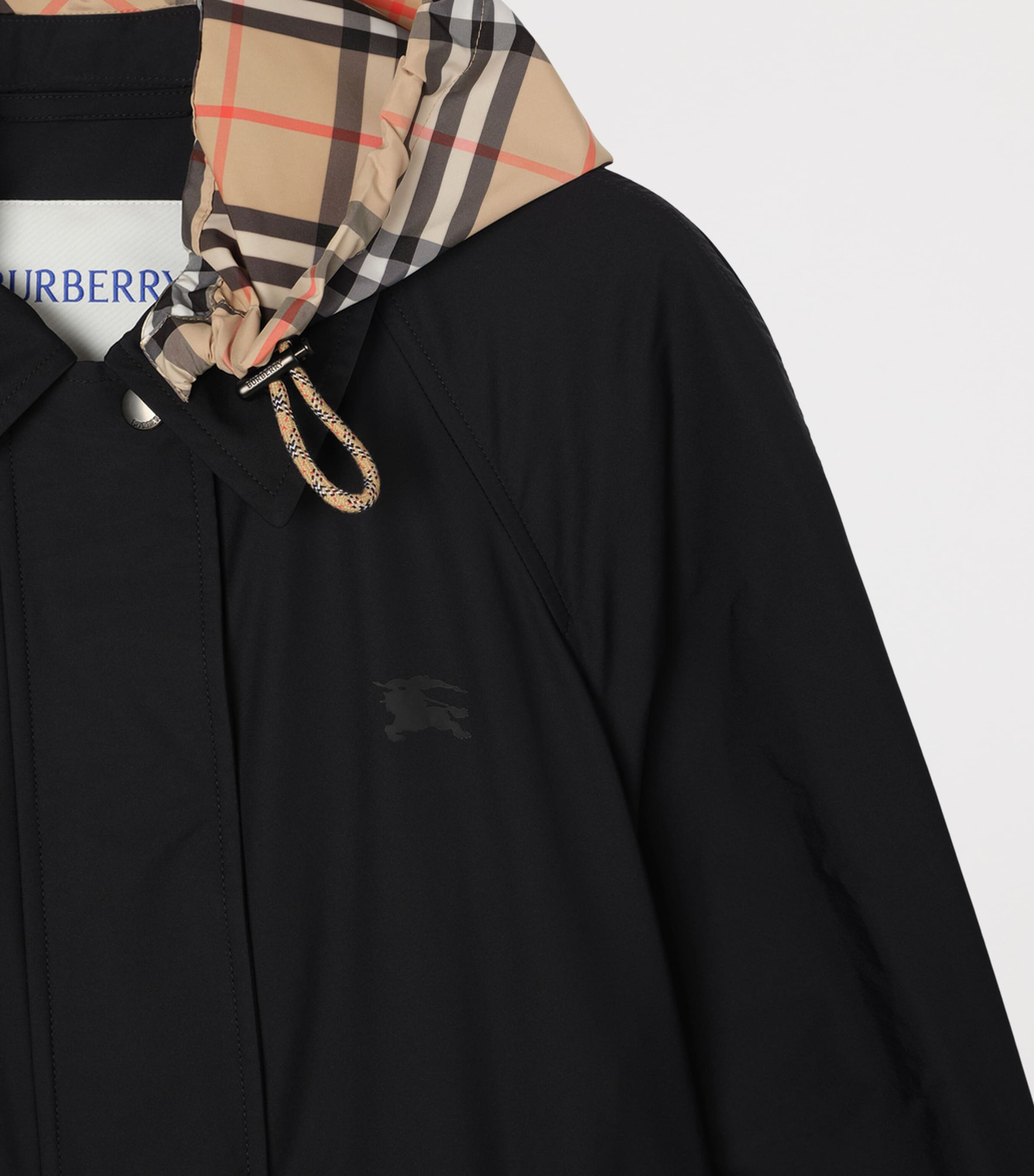 Burberry Womens Hooded Parka Black Image 4