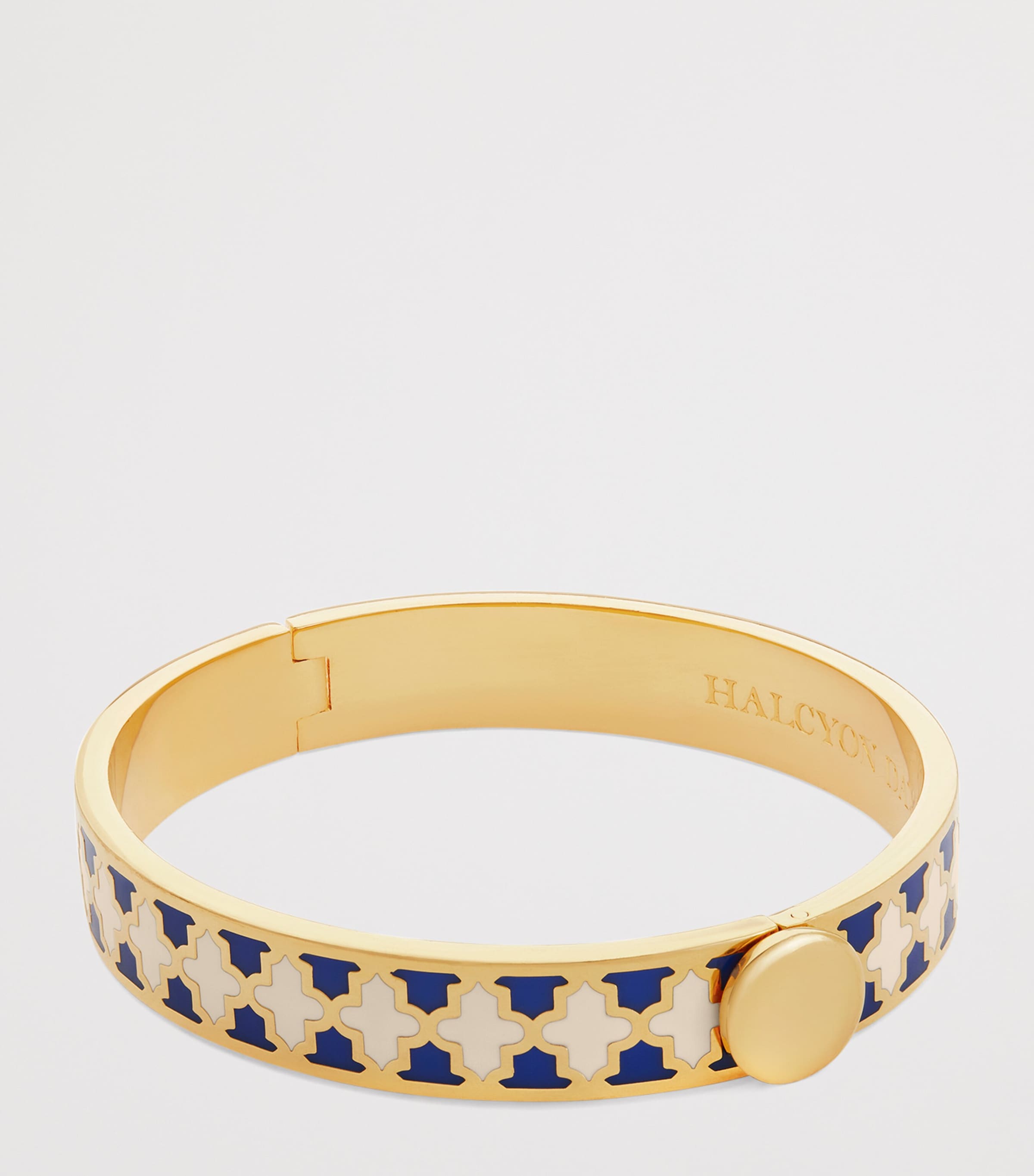 Halcyon Days Gold-Plated Agama Bangle Blue/cream/gold Image 2