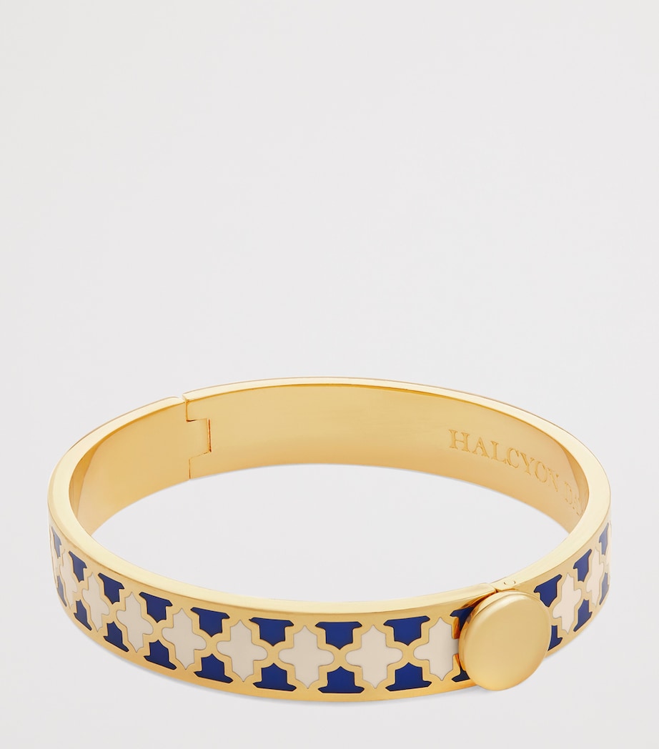 Halcyon Days Gold-Plated Agama Bangle Blue/cream/gold Image 2