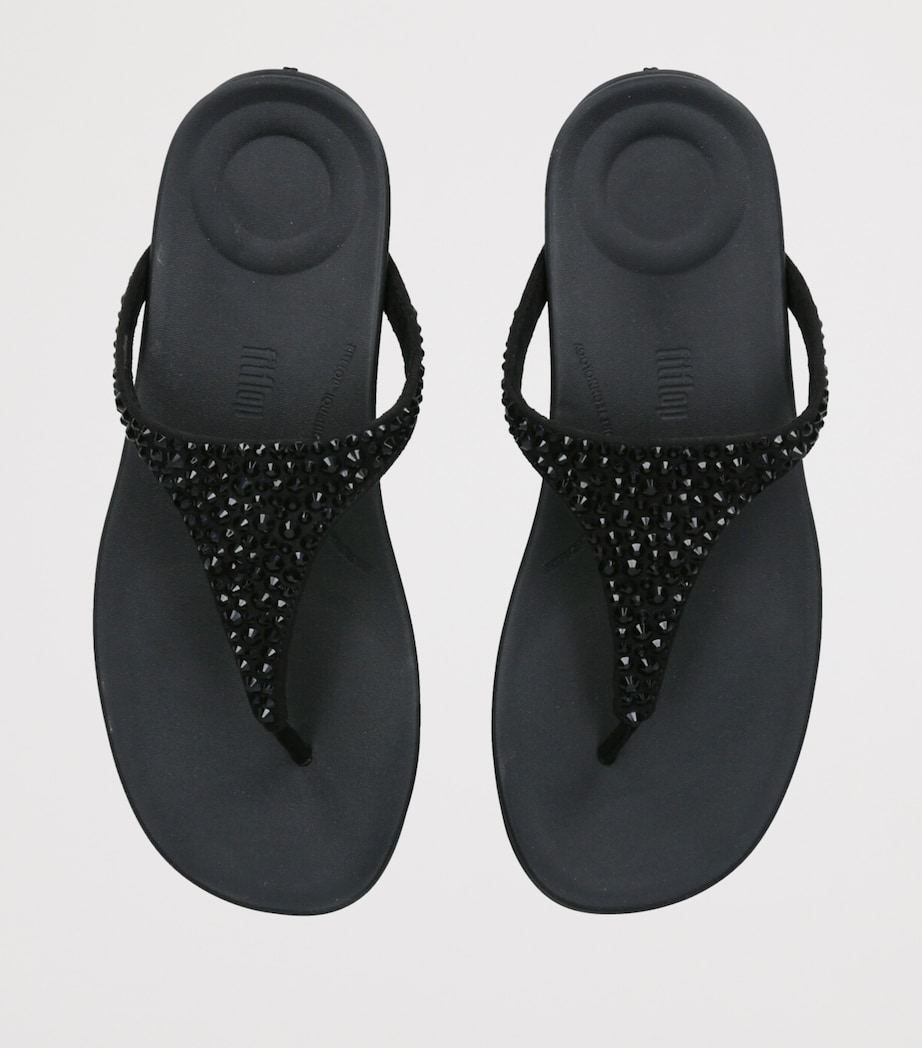 FitFlop Solay Crystal Flip Flops Black Image 4