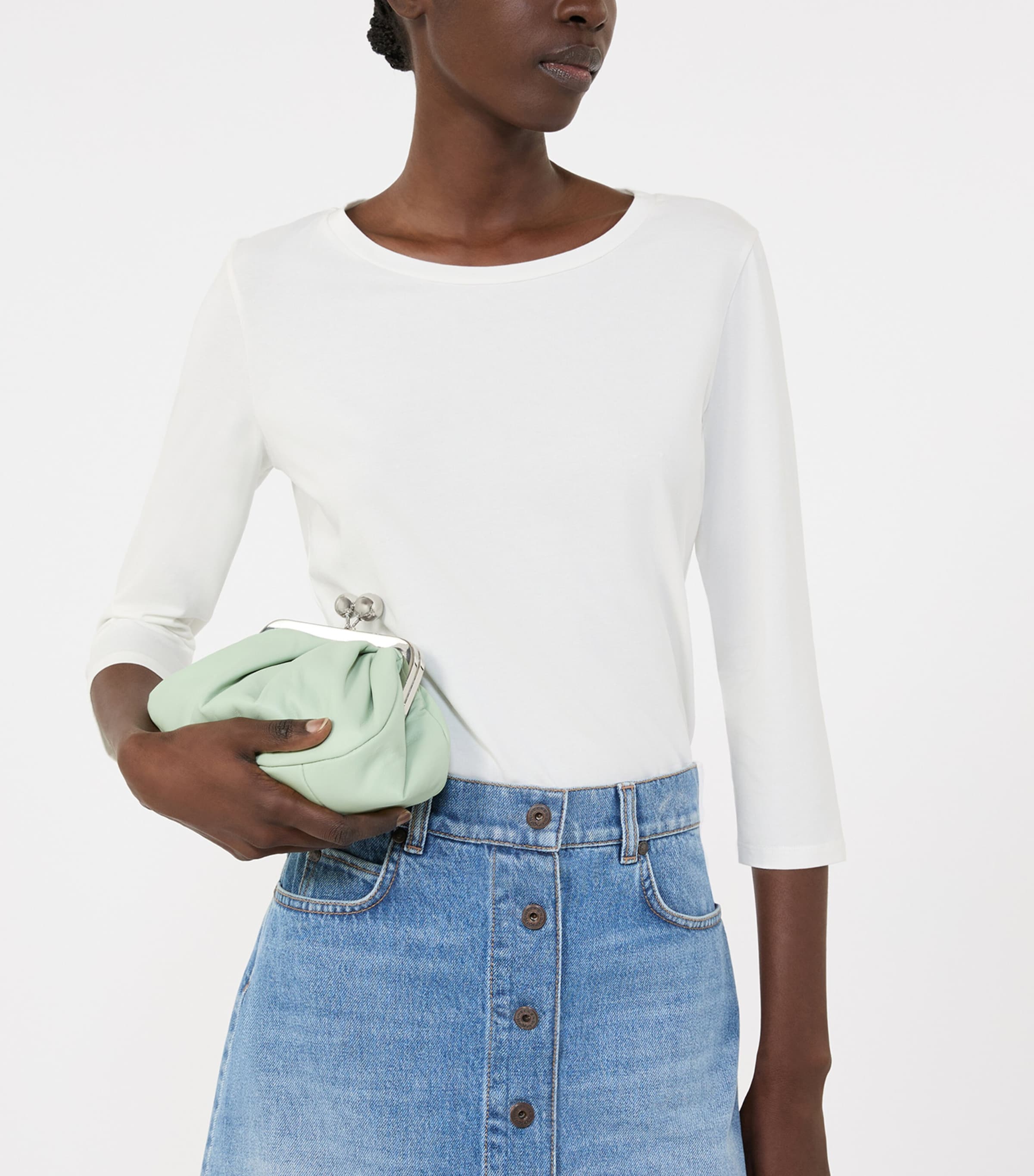 Weekend Max Mara Womens Stretch-Cotton Long-Sleeve T-Shirt White Image 5