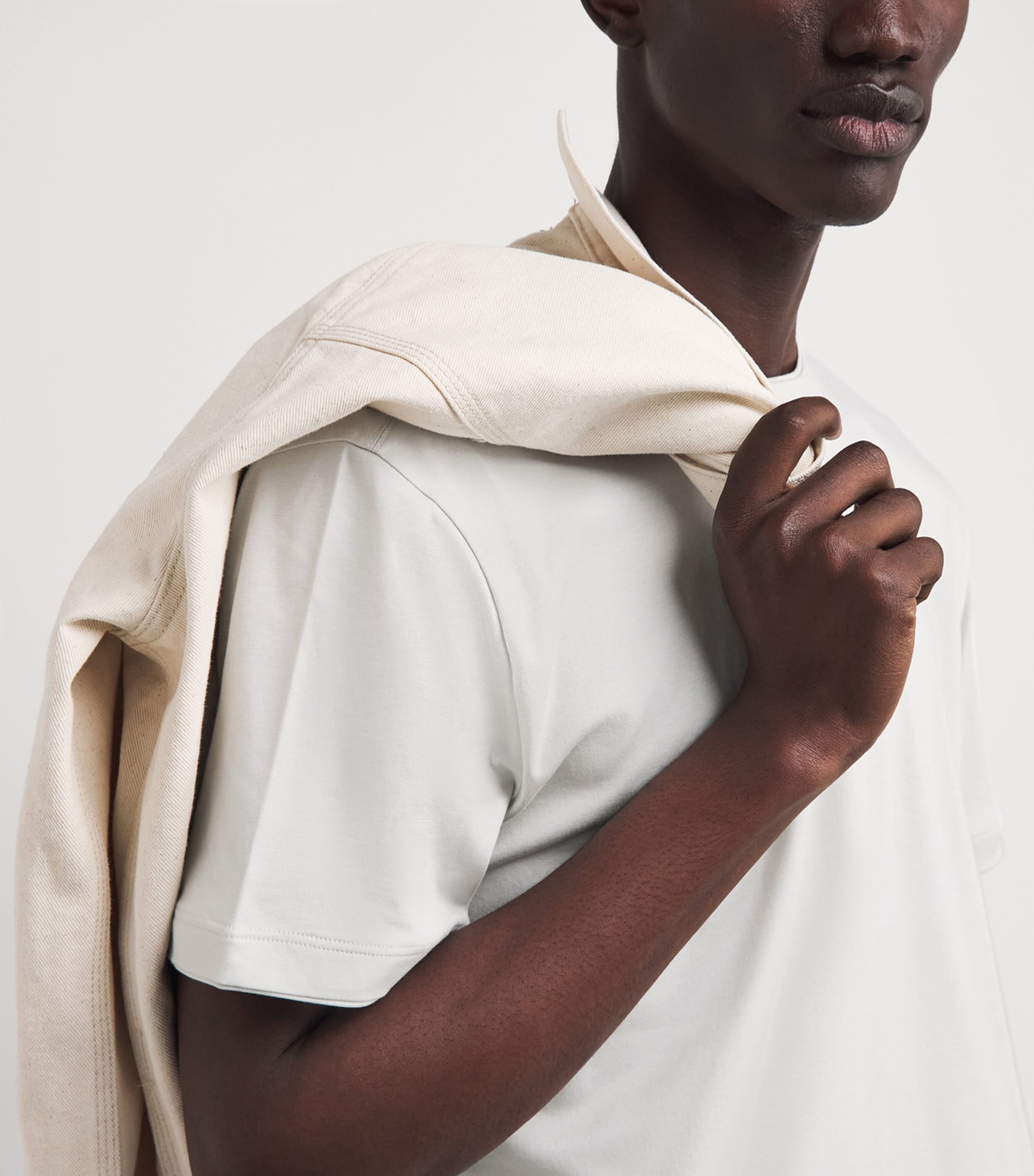 Eleventy Mens Cotton-Modal T-Shirt Sabbia Image 3