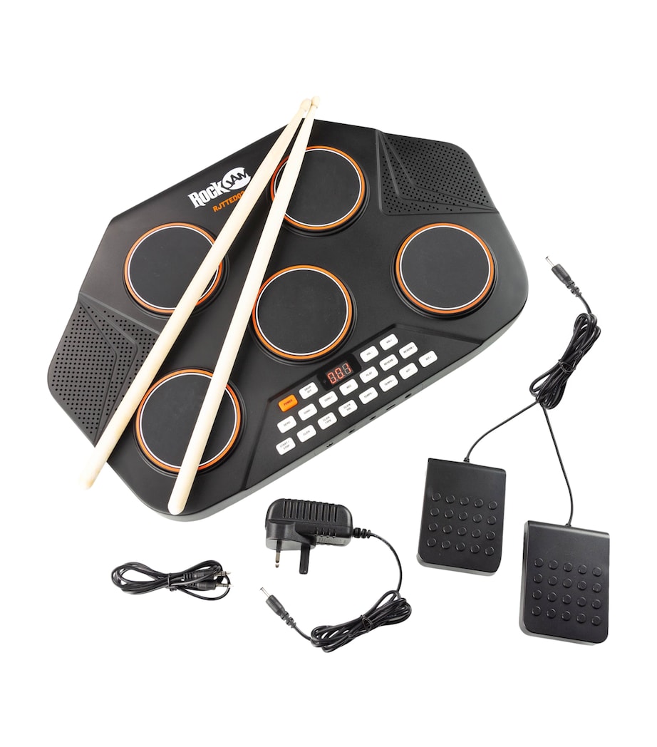 Rechargeable 5 Piece Tabletop Electric Drum Kit with Midi MULTI Image 3