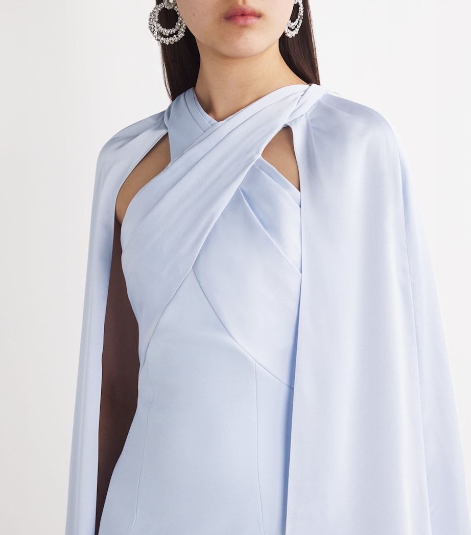Silk Ayse Cape Gown SILK BLUE Image 6