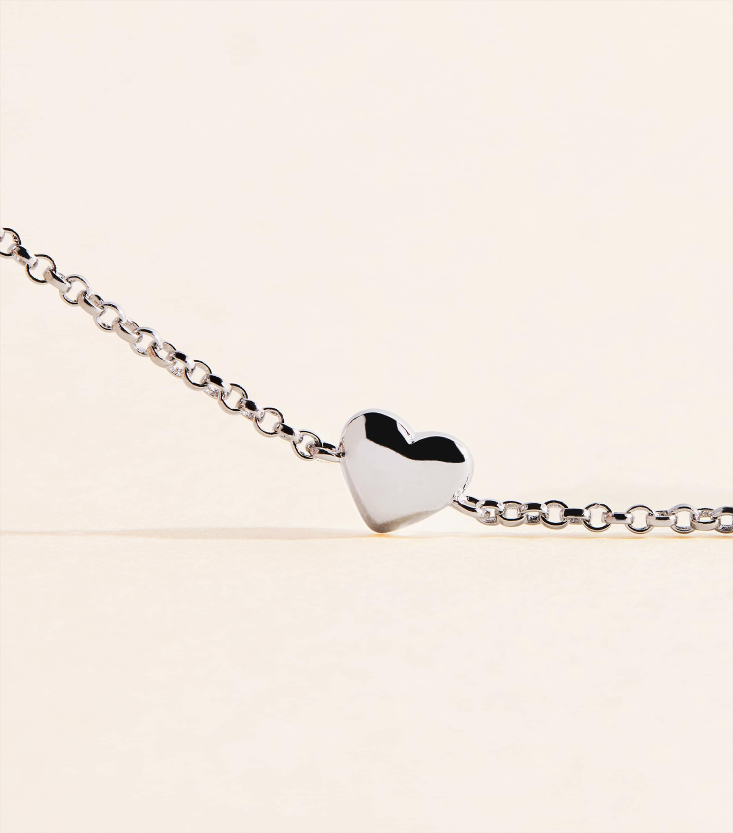 Astrid & Miyu Recycled Sterling Silver Heart Bracelet Silver Image 5
