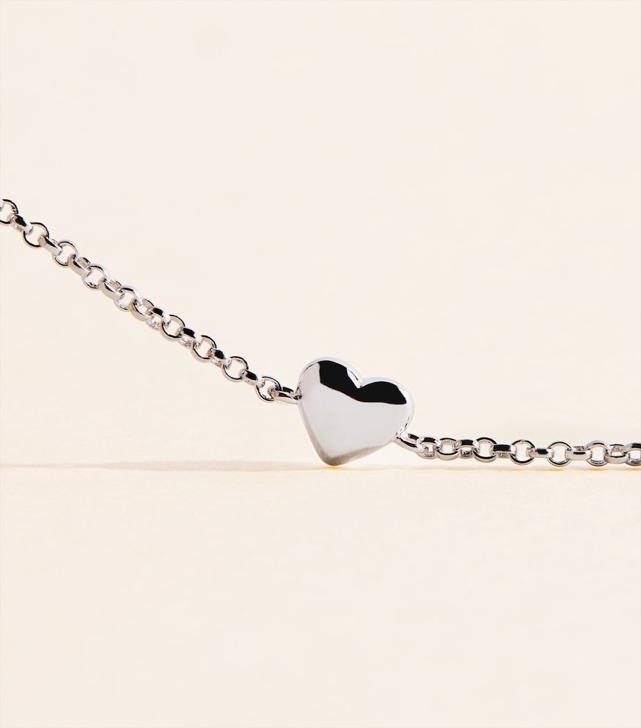 Astrid & Miyu Recycled Sterling Silver Heart Bracelet Silver Image 5