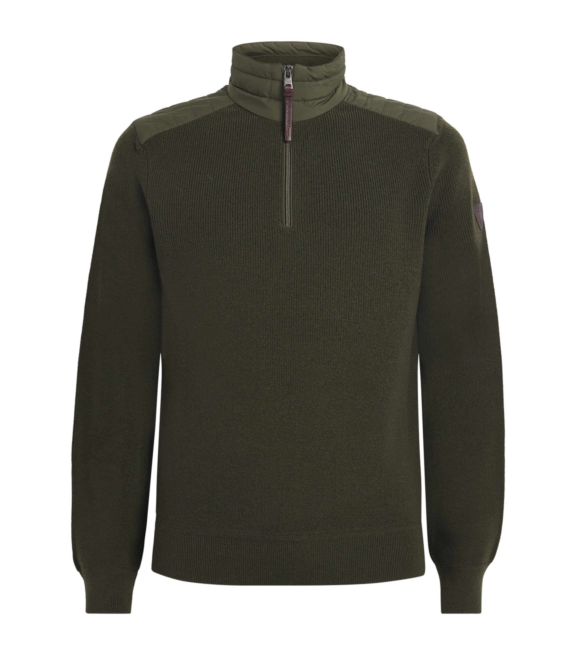 Polo Ralph Lauren Wool Hybrid Quarter-zip Sweater In Green