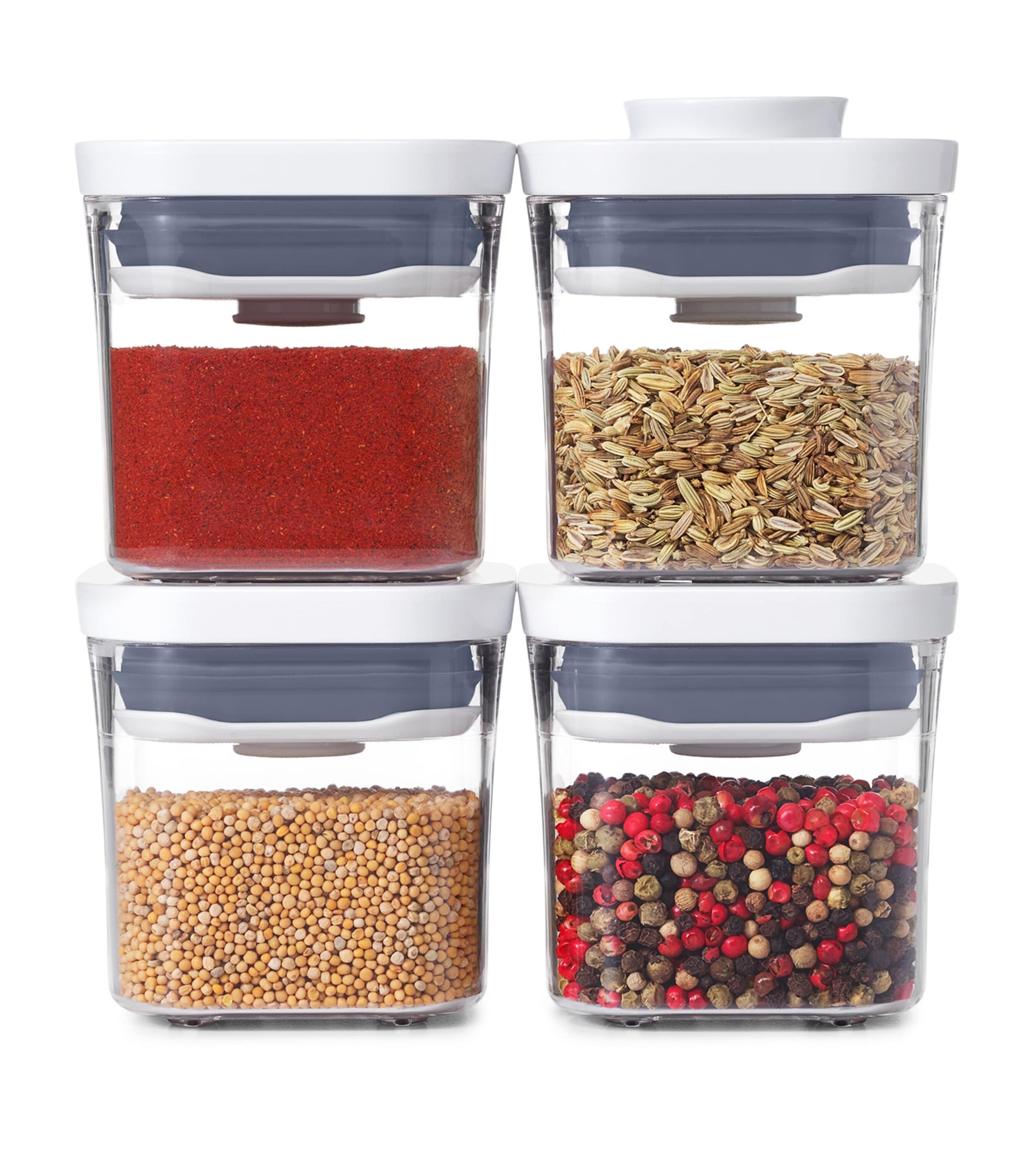 Set of 4 Mini POP Containers CLEAR/WHITE Image 2