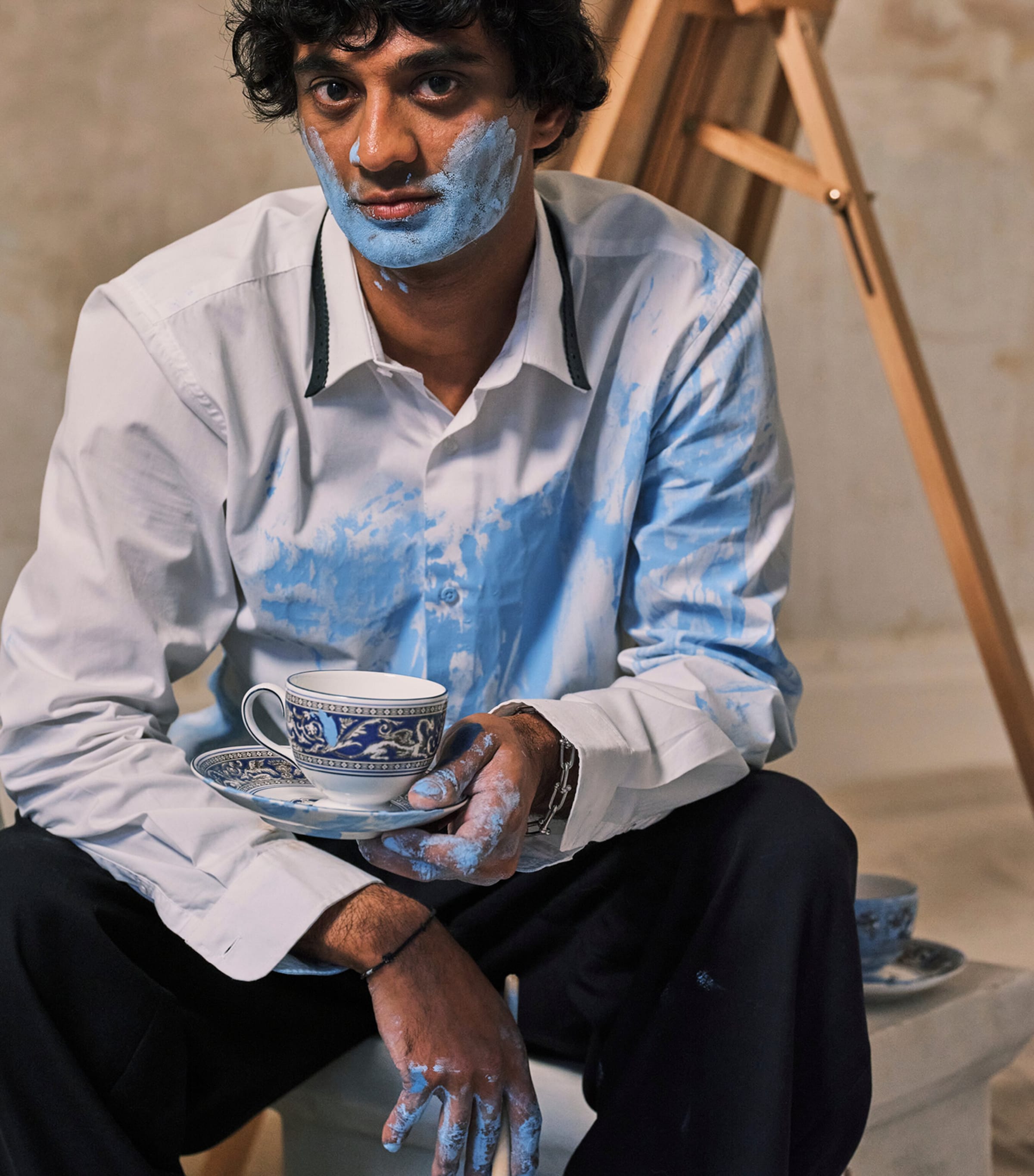 Florentine Marine Teacup & Saucer BLUE Image 3