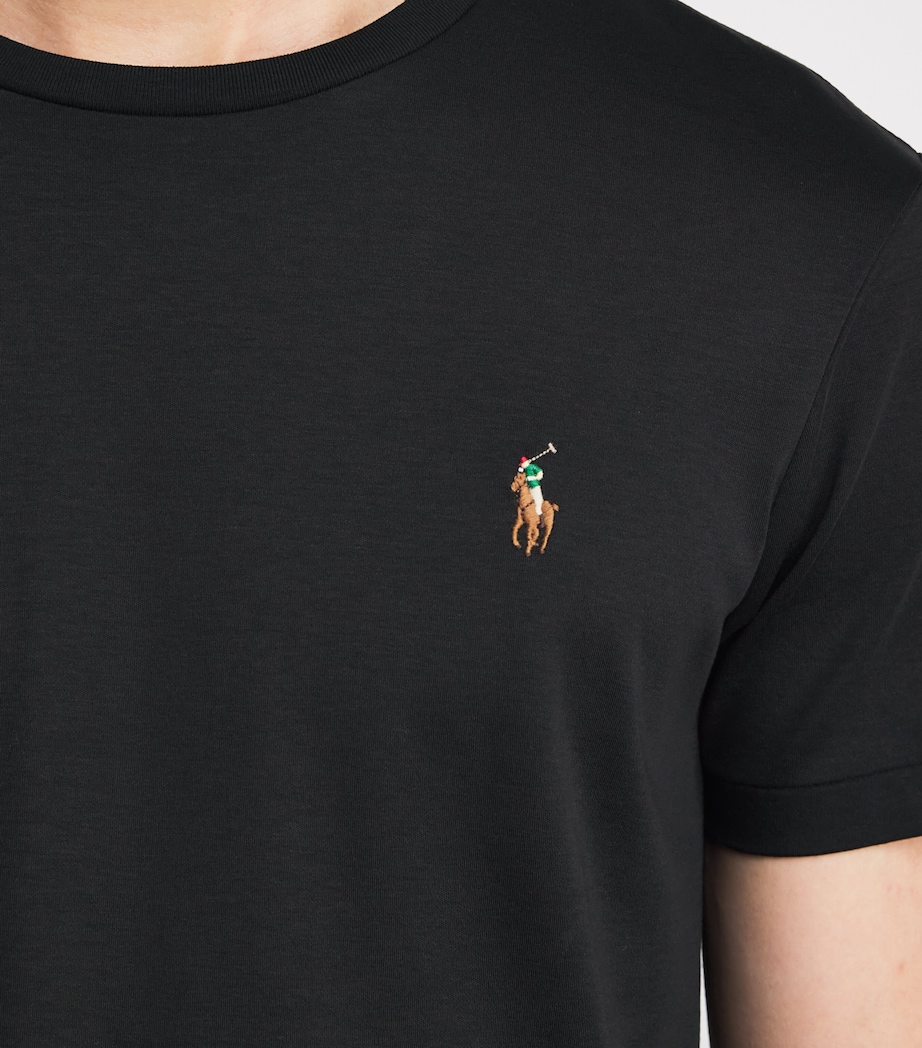 Polo Ralph Lauren Mens Pima Cotton Polo Pony T-Shirt Polo Black Image 6
