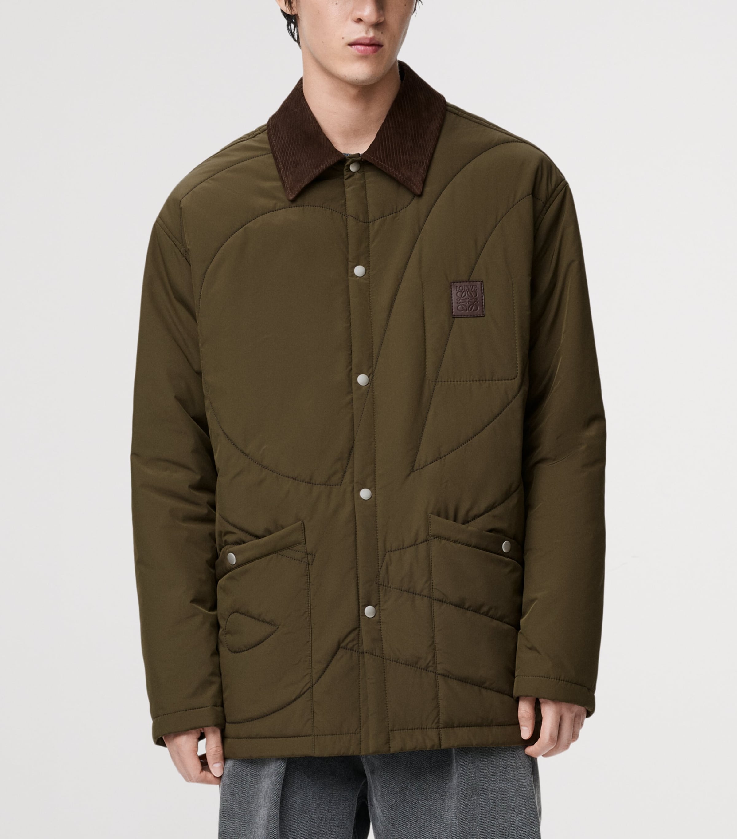 Quilted Overshirt KHAKI GREEN Image 3