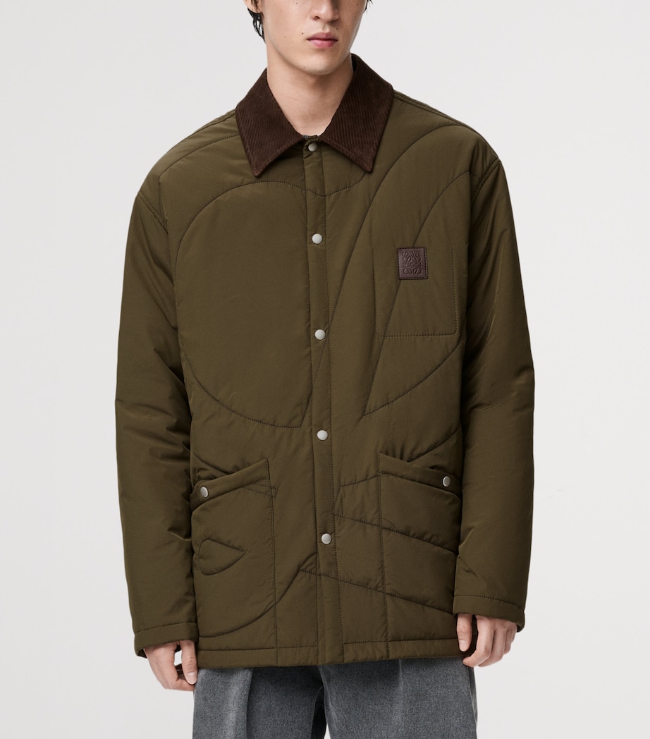 Quilted Overshirt KHAKI GREEN Image 3