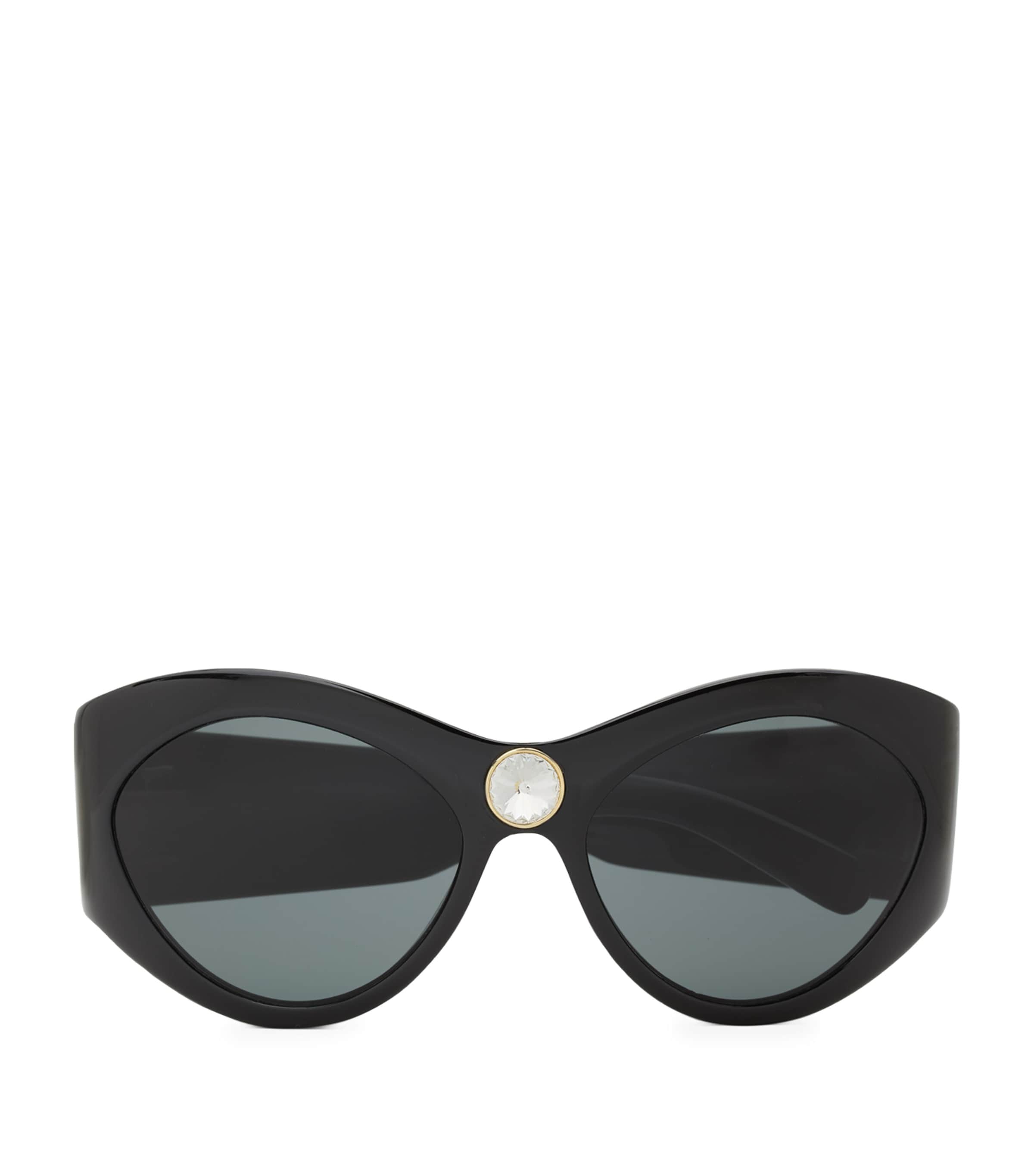 Saint Laurent Crystal Butterfly Sunglasses In Black