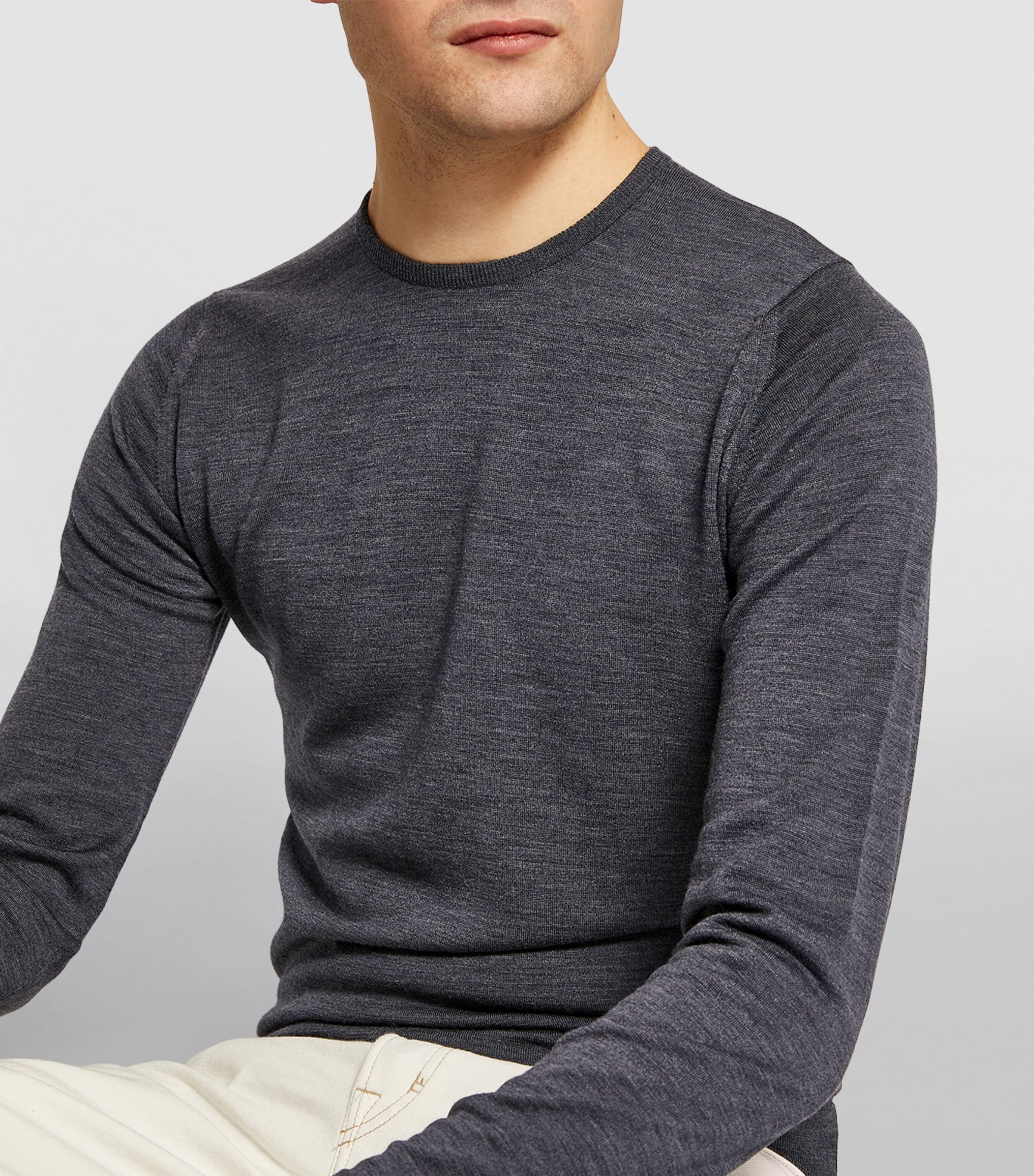 Merino Wool Lundy Sweater CHARCOAL Image 5