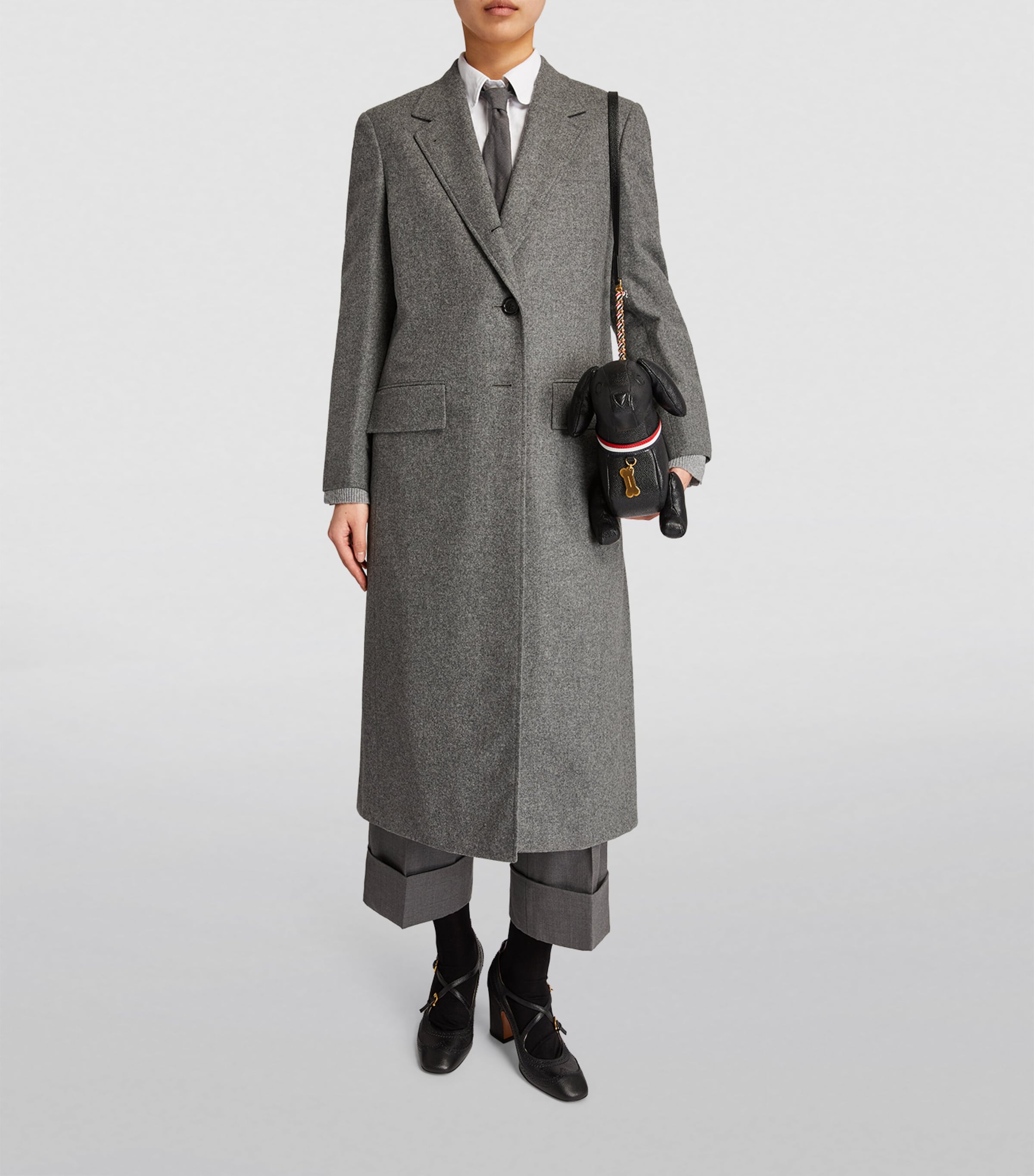 Wide-Lapel Overcoat MED GREY Image 2
