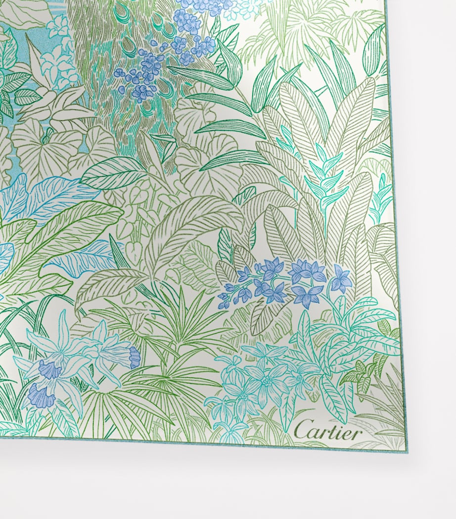 Cartier Silk Panthère Greenhouse Scarf Sage Green Image 4