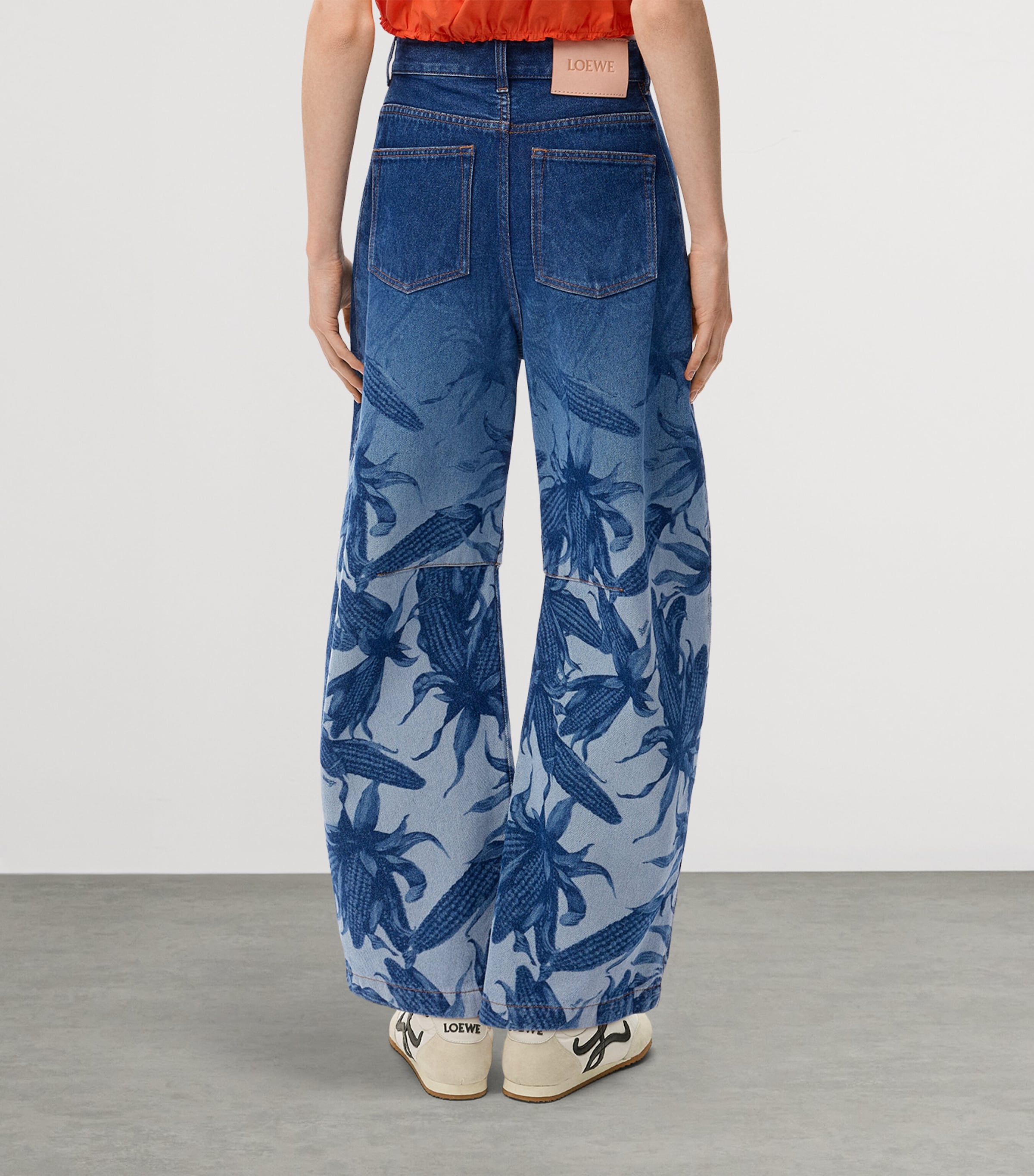 LOEWE Womens x Paula’s Ibiza Anagram Barrel Jeans Denim Blue Image 4