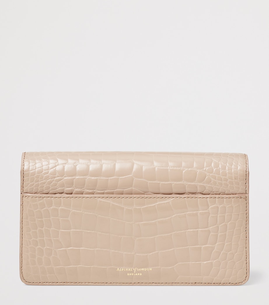 Croc-Embossed Leather Mayfair 2 Clutch Bag TAUPE Image 3