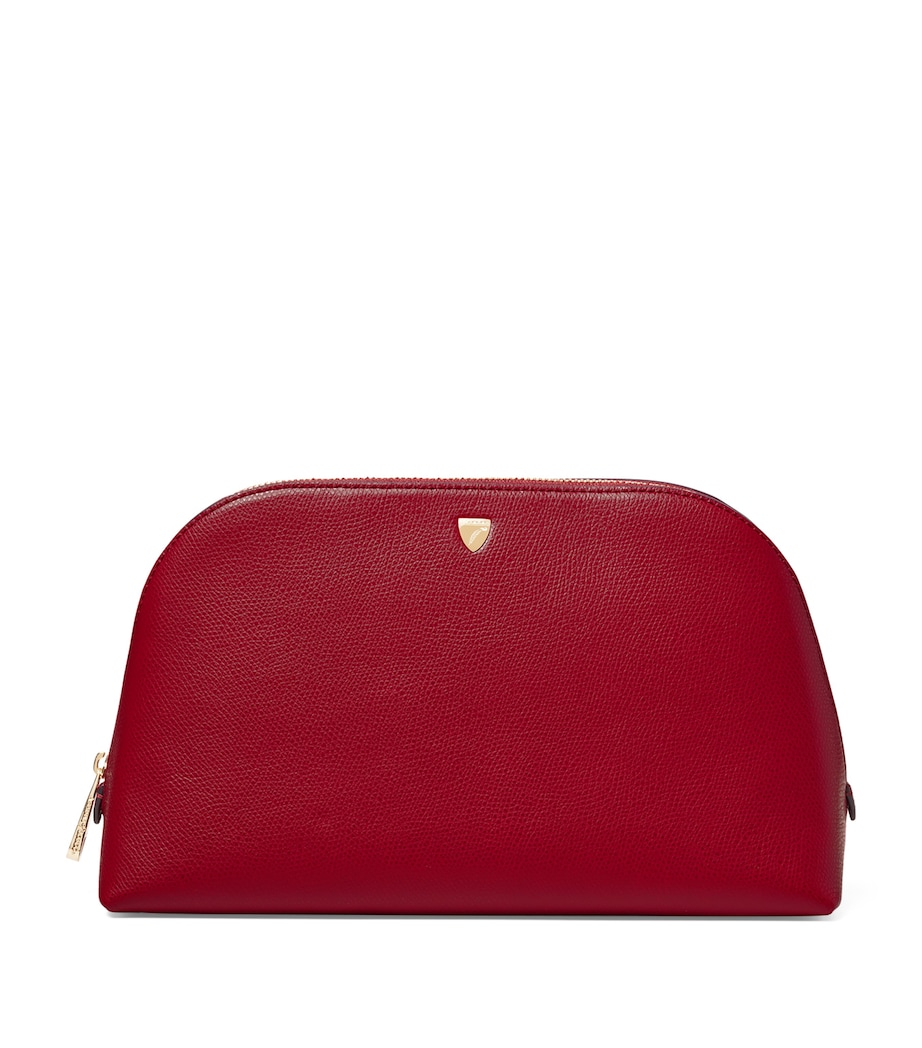 Aspinal Of London Large Grained Leather Cosmetics Case Cherry Image 1