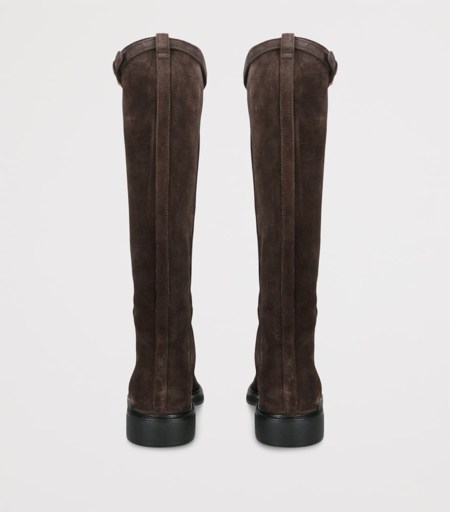 Suede Knee-High Boots BROWN Image 2