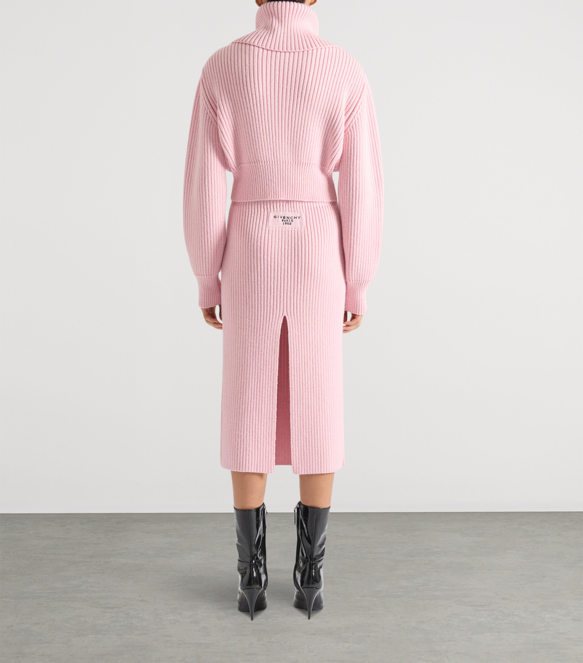 Wool-Blend Logo Cardigan LIGHT PINK Image 3