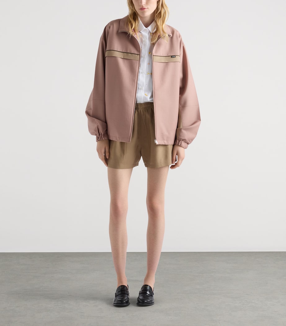 Prada Womens Wool-Mohair Jacket Light Blue Image 2