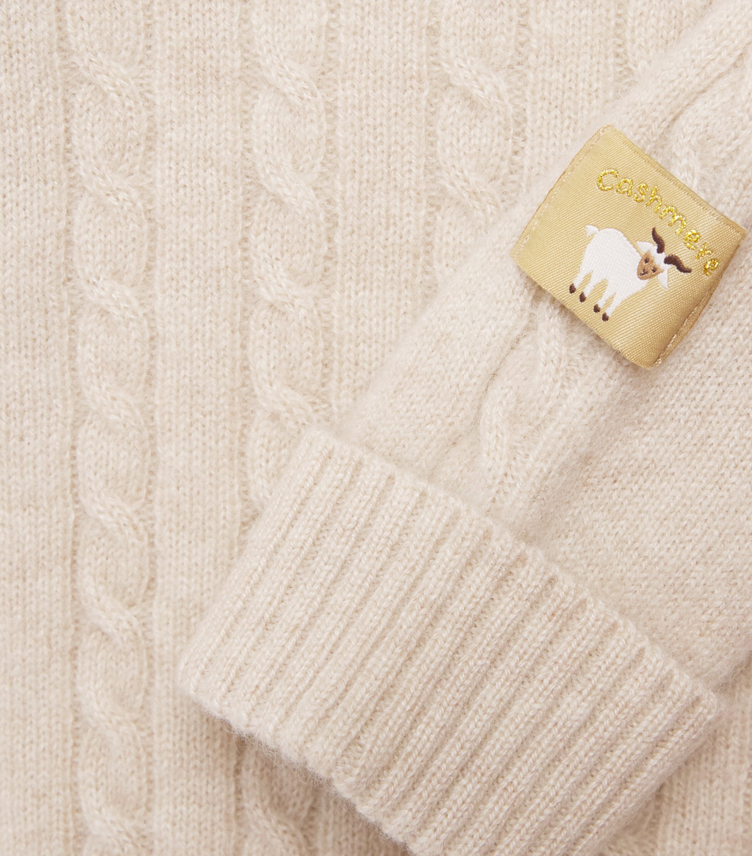 Purebaby Cashmere Cable-Knit Sweater (0-18 Months) Cmlme Camel Melange Image 3