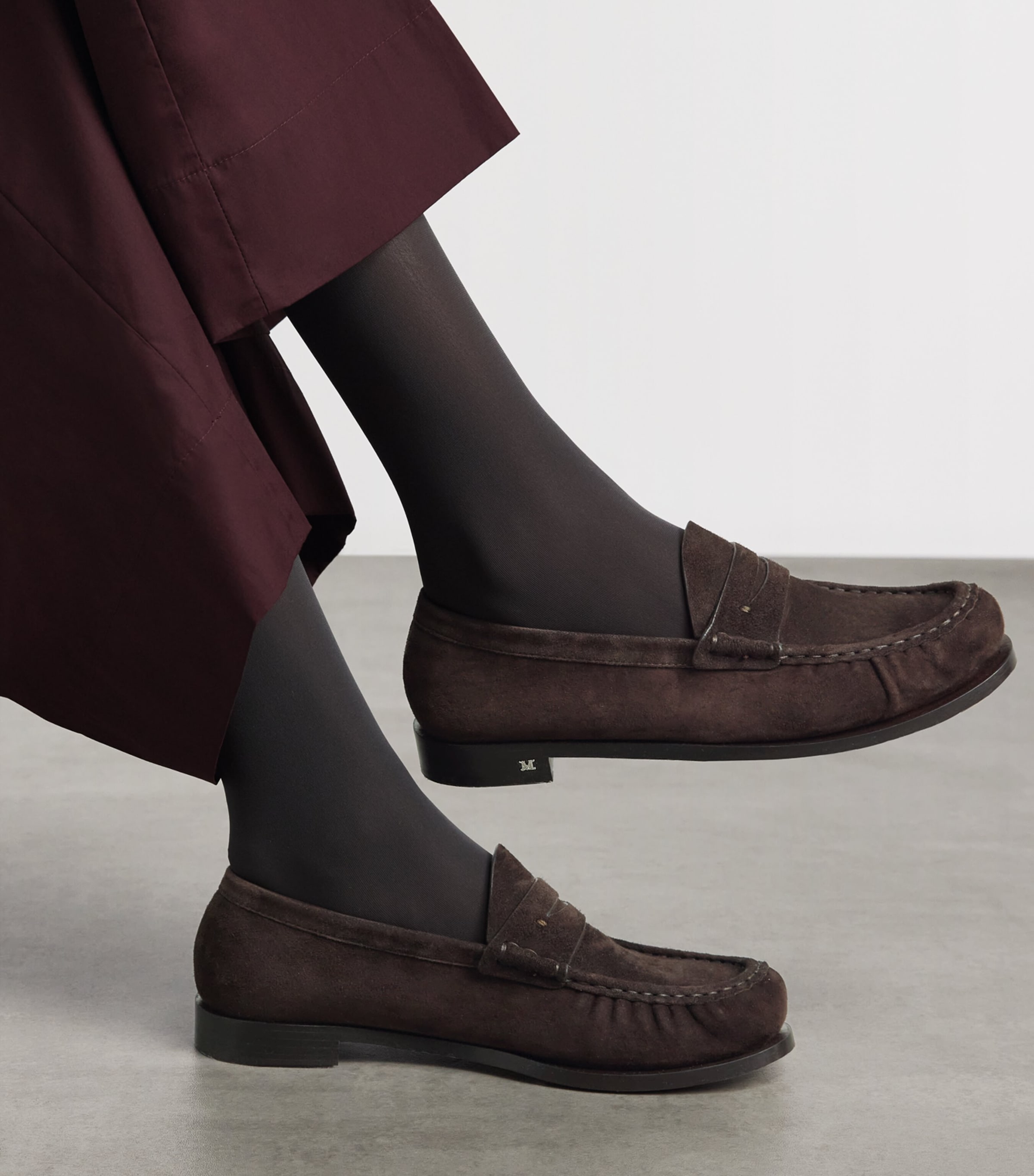 Max Mara Suede Loafers Dark Brown Image 2