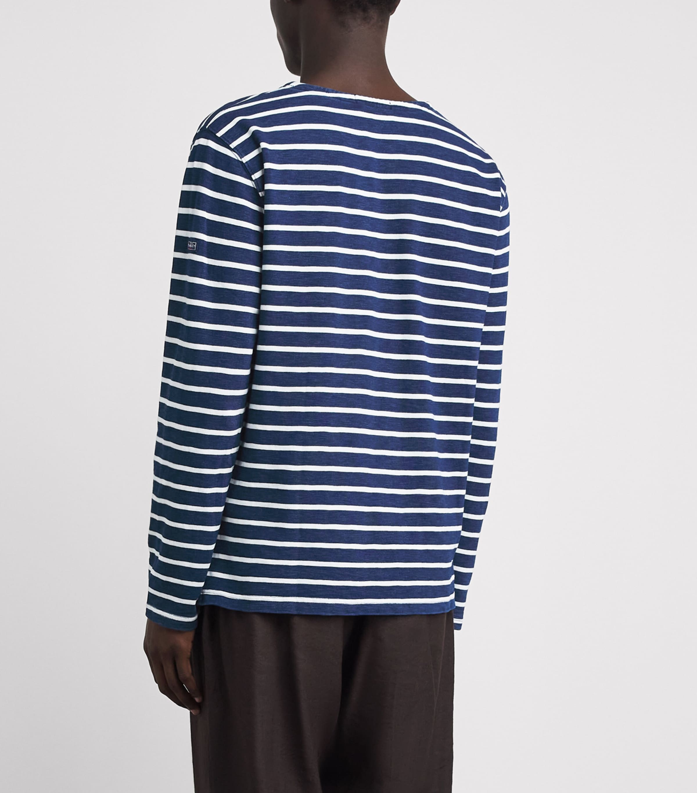Polo Ralph Lauren Mens Cotton Stripe Long-Sleeve T-Shirt Dark Indigo/greige Image 5