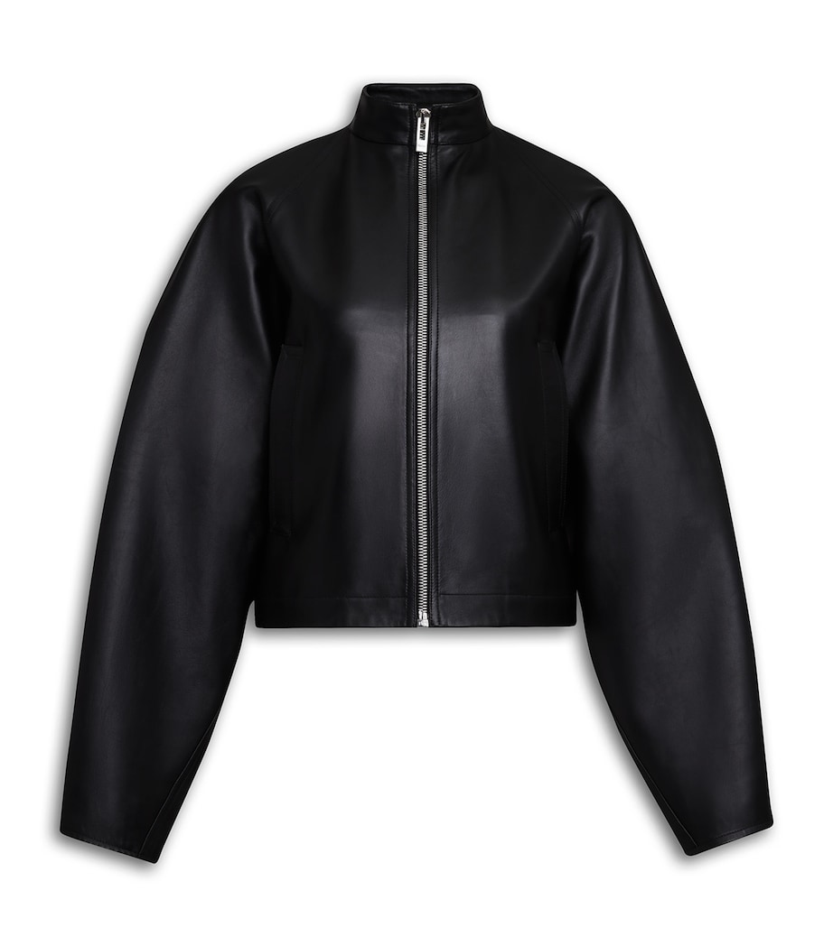 Leather Round Jacket NOIR ALAIA Image 1
