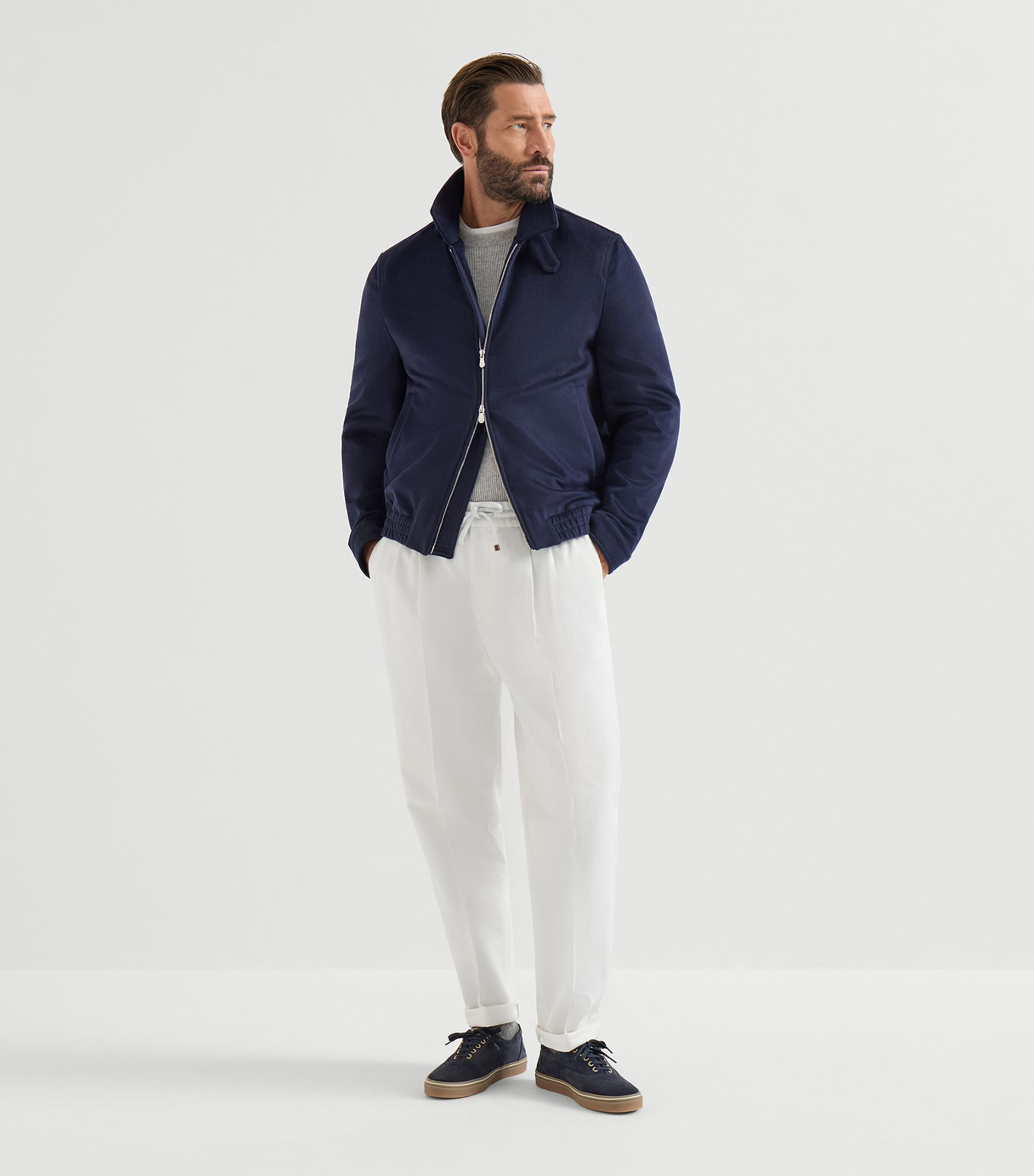 Brunello Cucinelli Mens Cotton Gabardine Drawstring Trousers Image 3