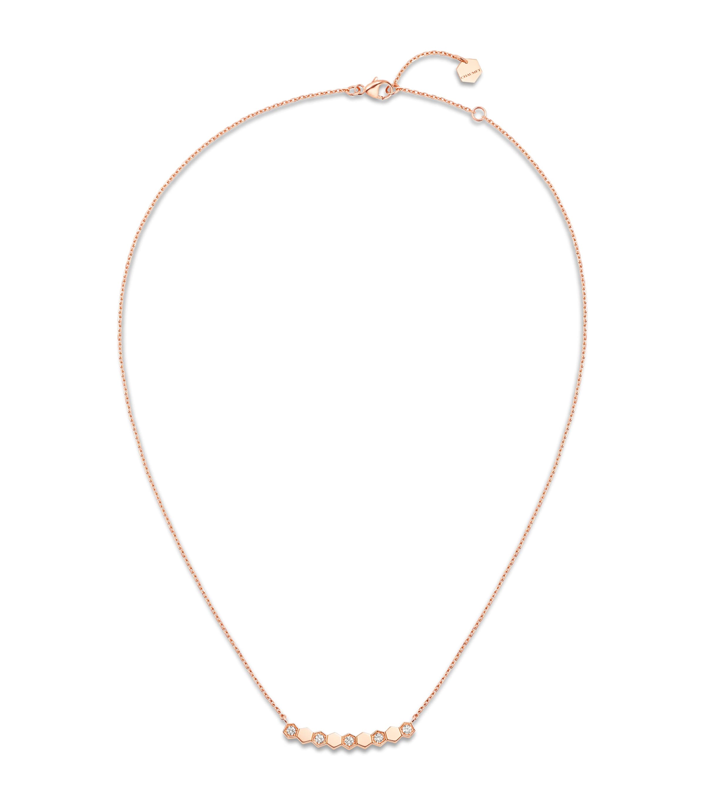 Chaumet Rose Gold and Diamond Bee de Chaumet Pendant Necklace Pink Gold
