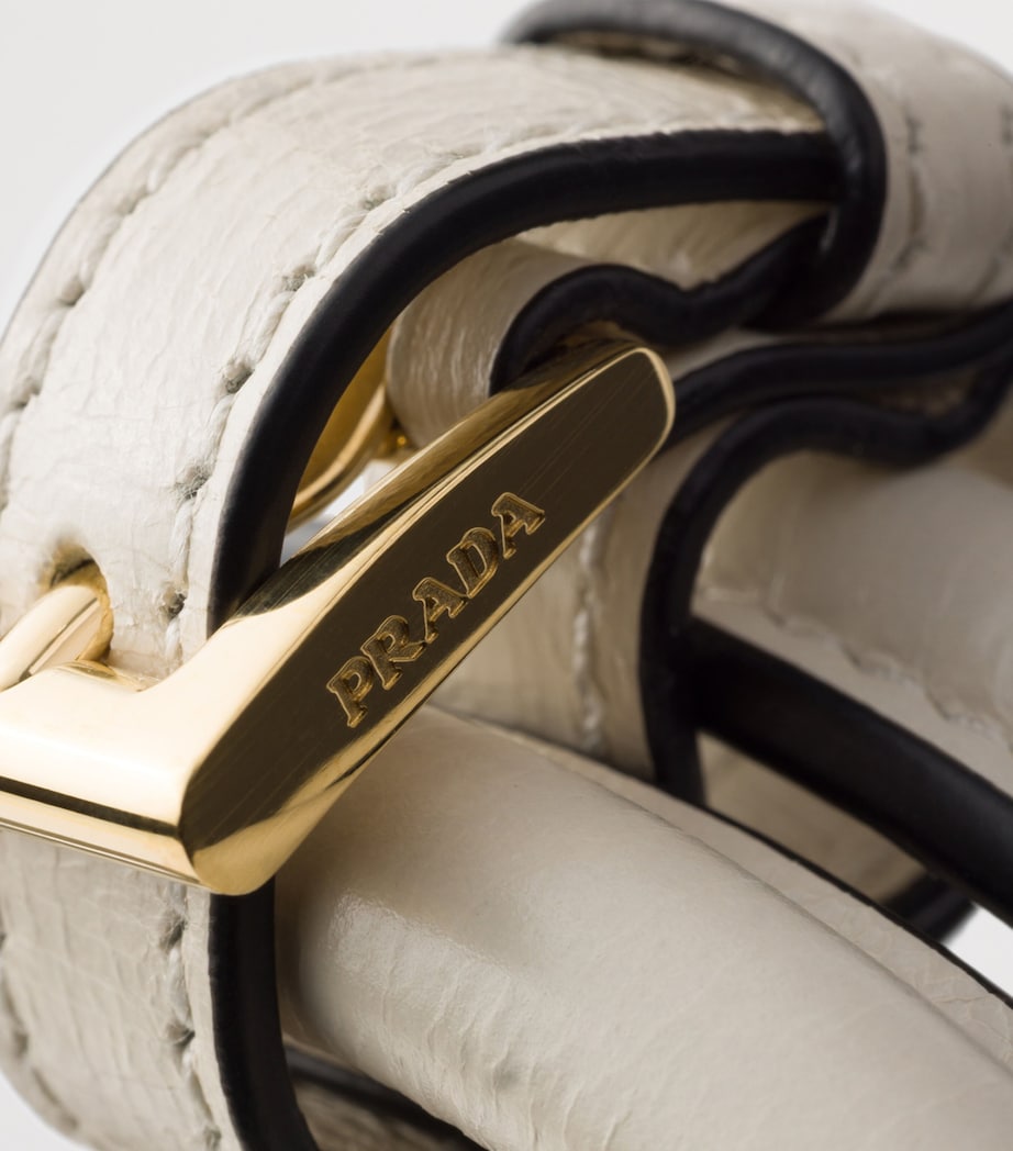 Prada Womens Large Leather Bonnie Top-Handle Bag White Image 6