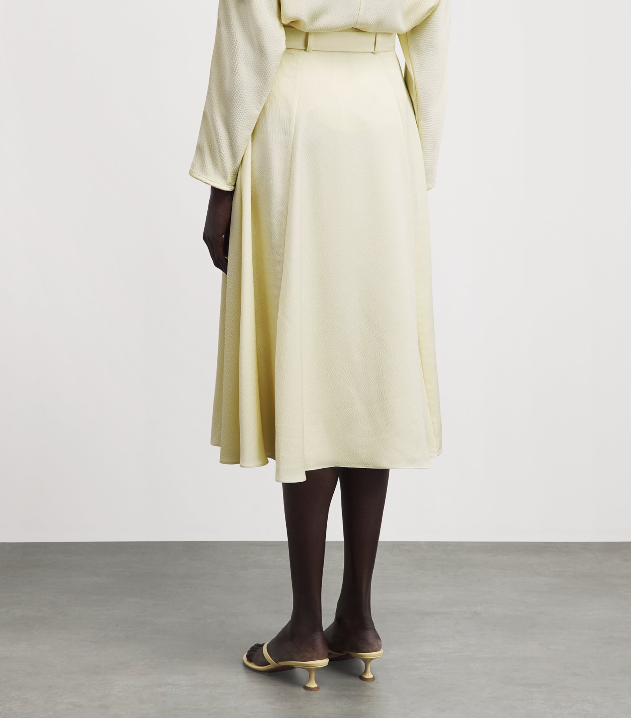 Edeline Lee Womens Textured A-Line Midi Skirt Lem/lemon Image 5