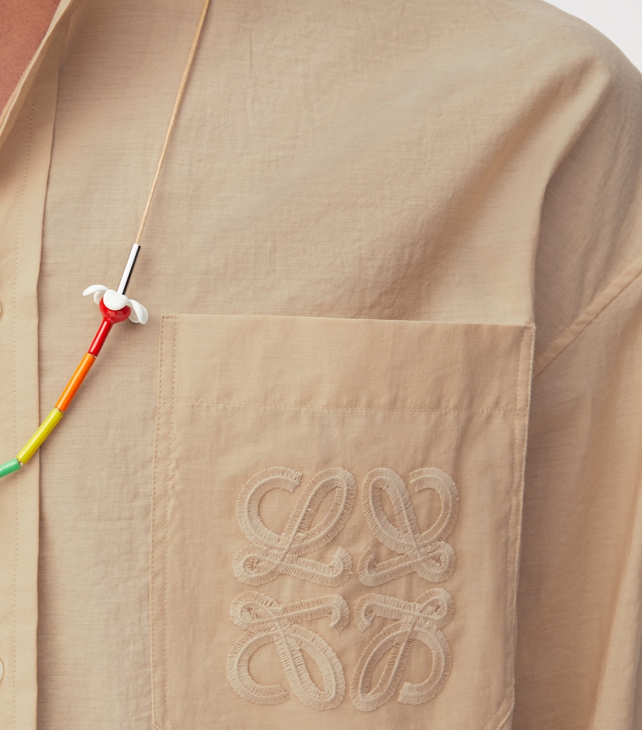 x Paula's Ibiza Cotton-Blend Anagram Shirt LIGHT BEIGE Image 5