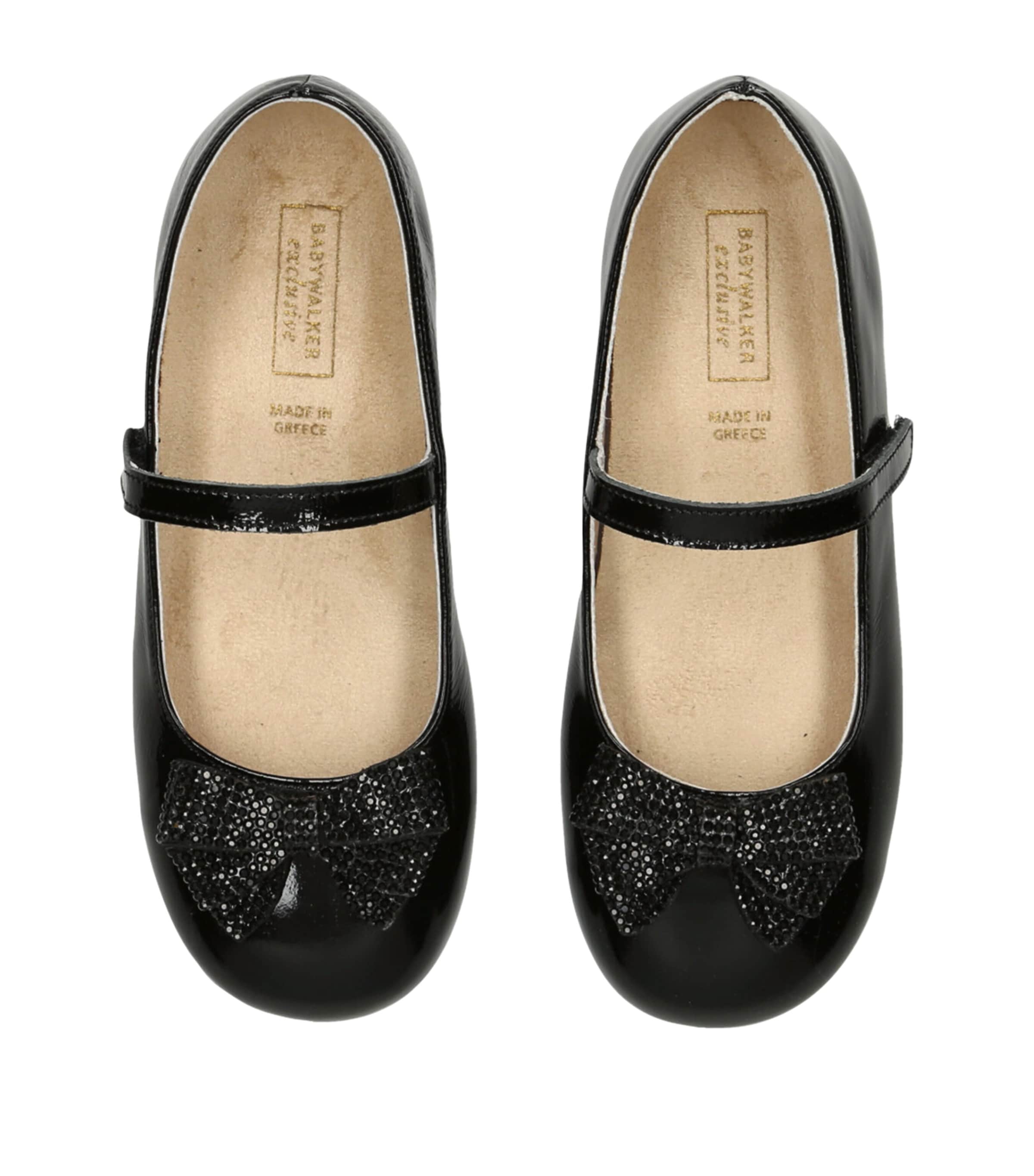 BabyWalker Crystal Bow Ballet Flats Black Image 4