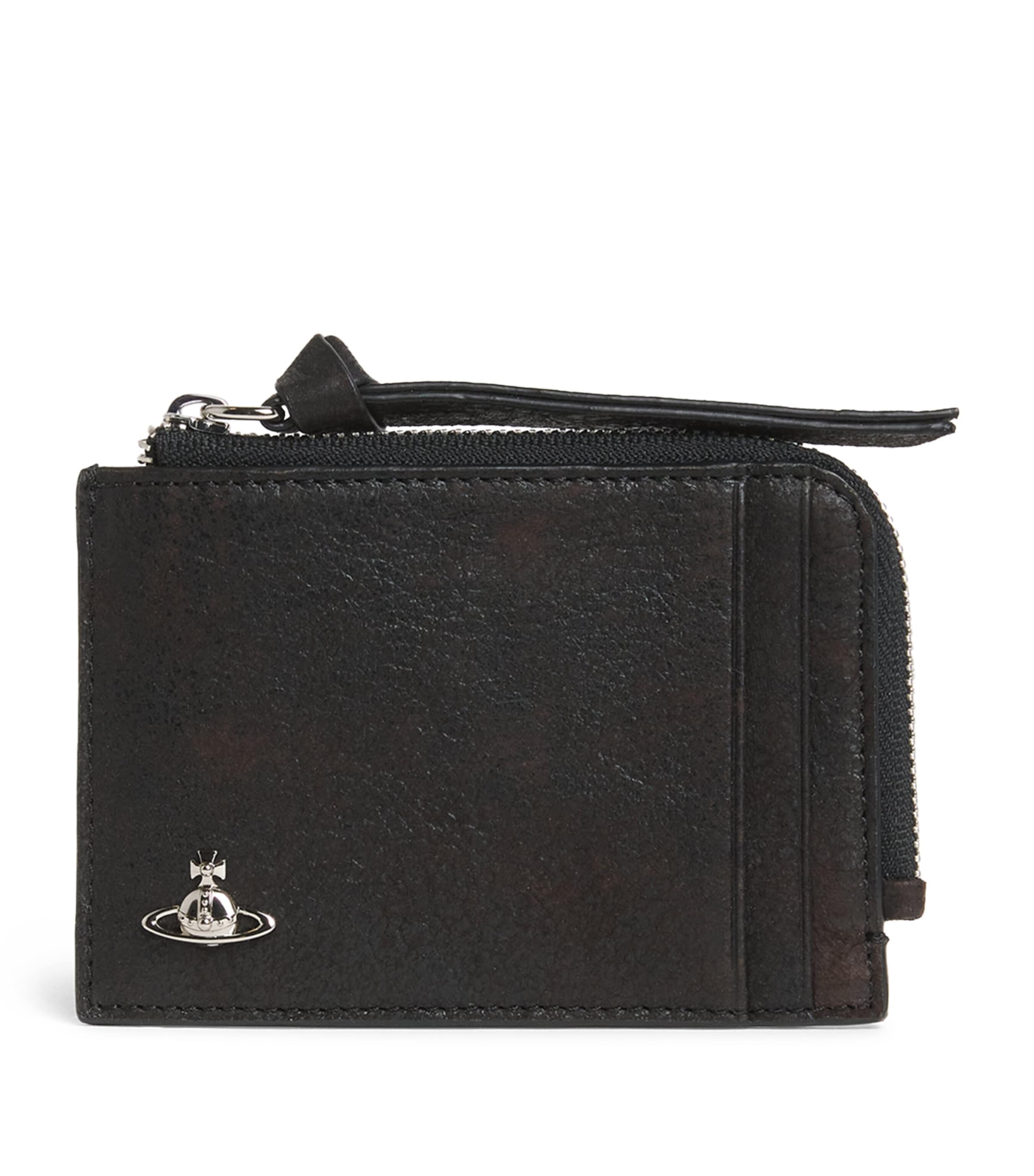Vivienne Westwood Leather Zipped Logo Card Holder Dark Brown Image 1