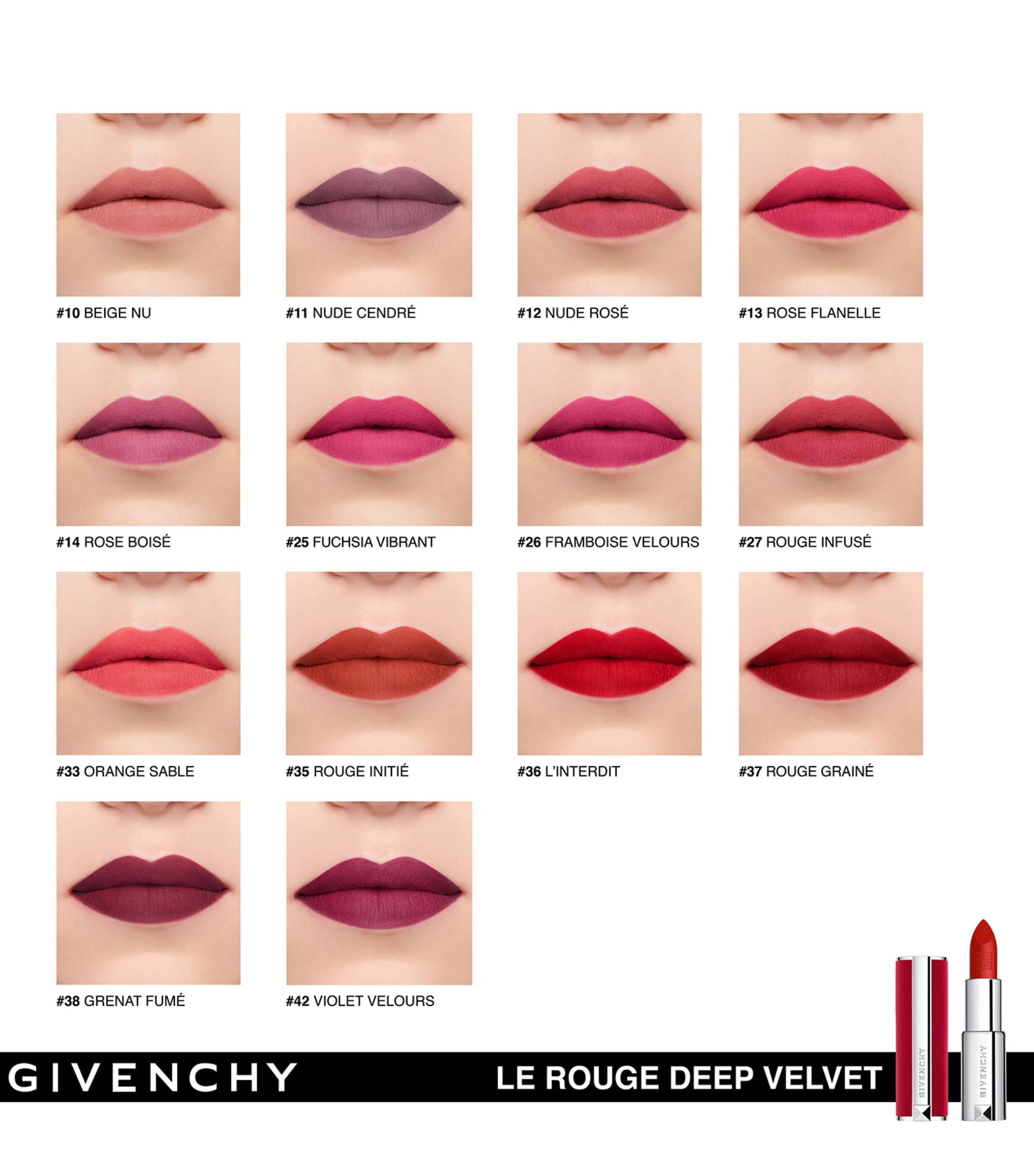 Givenchy Le Rouge Deep Velvet Lipstick L'interdit Image 3