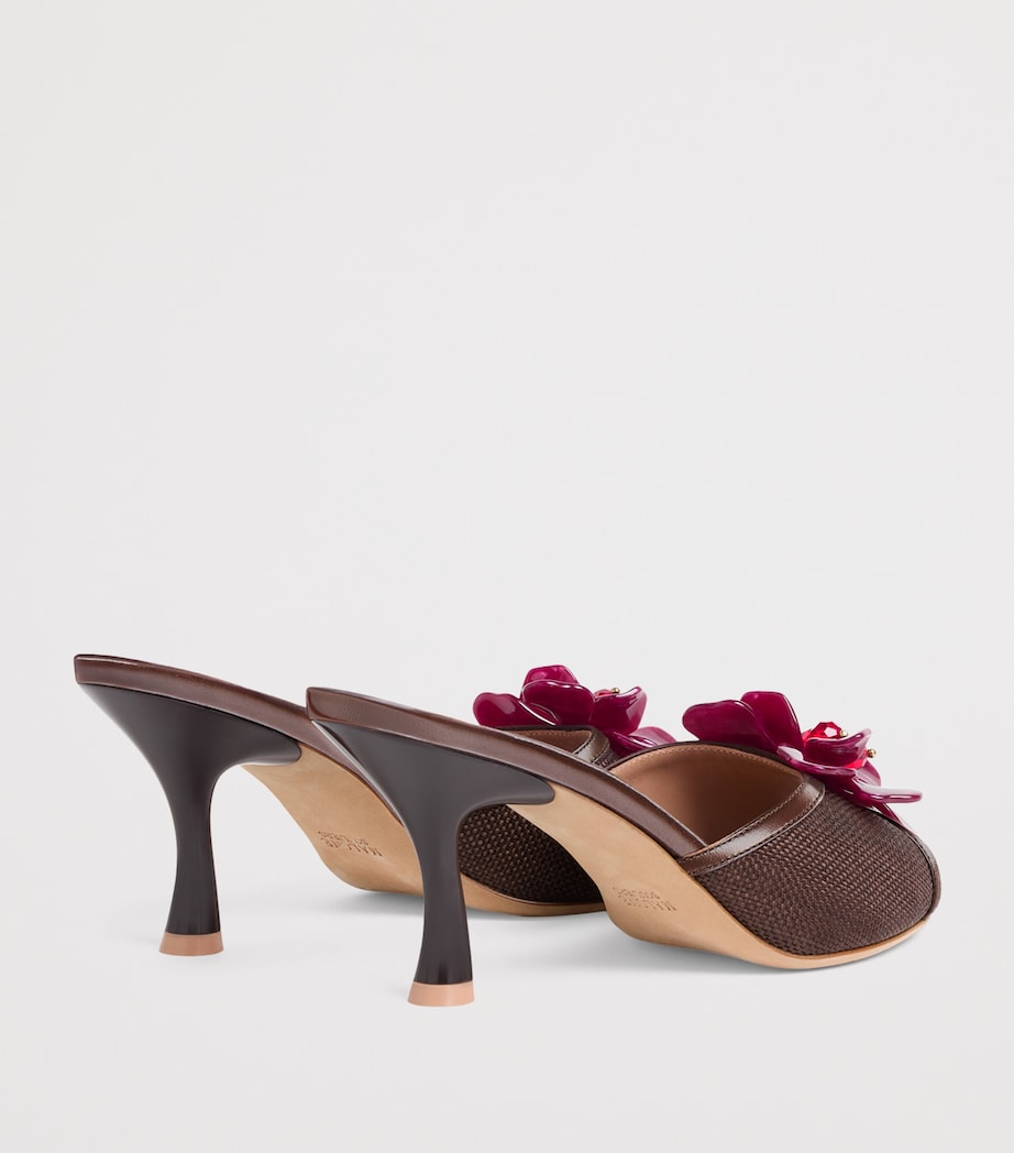 Raffia Cyd Heeled Sandals 70 DARK BROWN Image 4