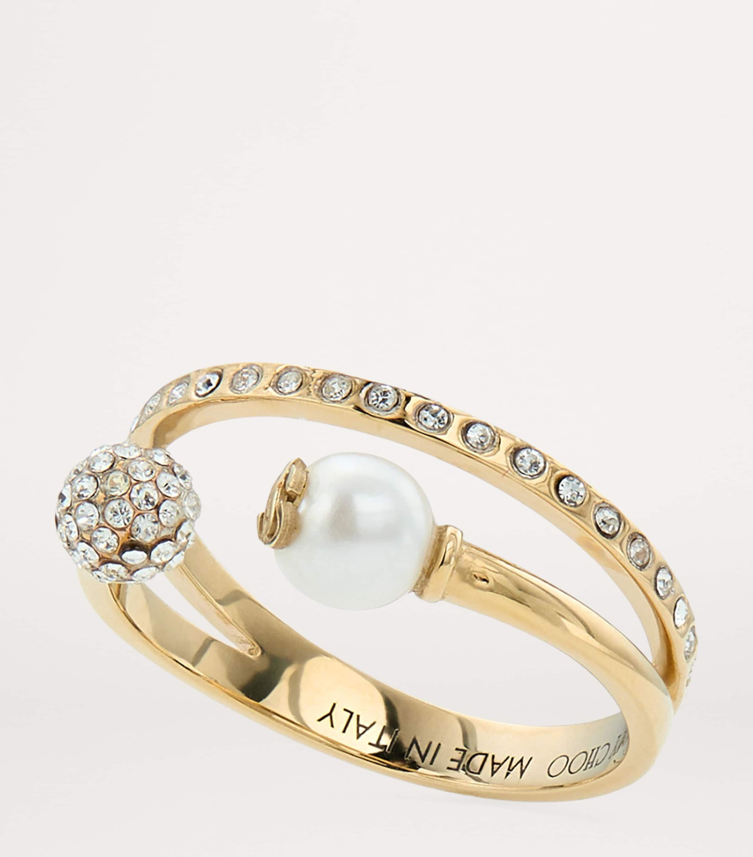 Crystal Monogram Double Ring GOLD/CRYSTAL Image 2