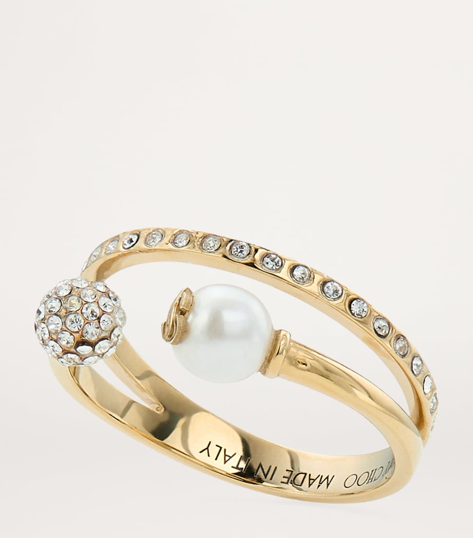 Crystal Monogram Double Ring GOLD/CRYSTAL Image 2
