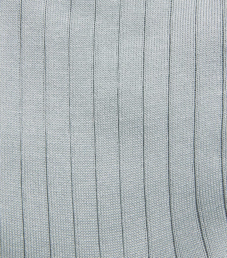 Cotton-Blend Ribbed Socks GREEN Image 2