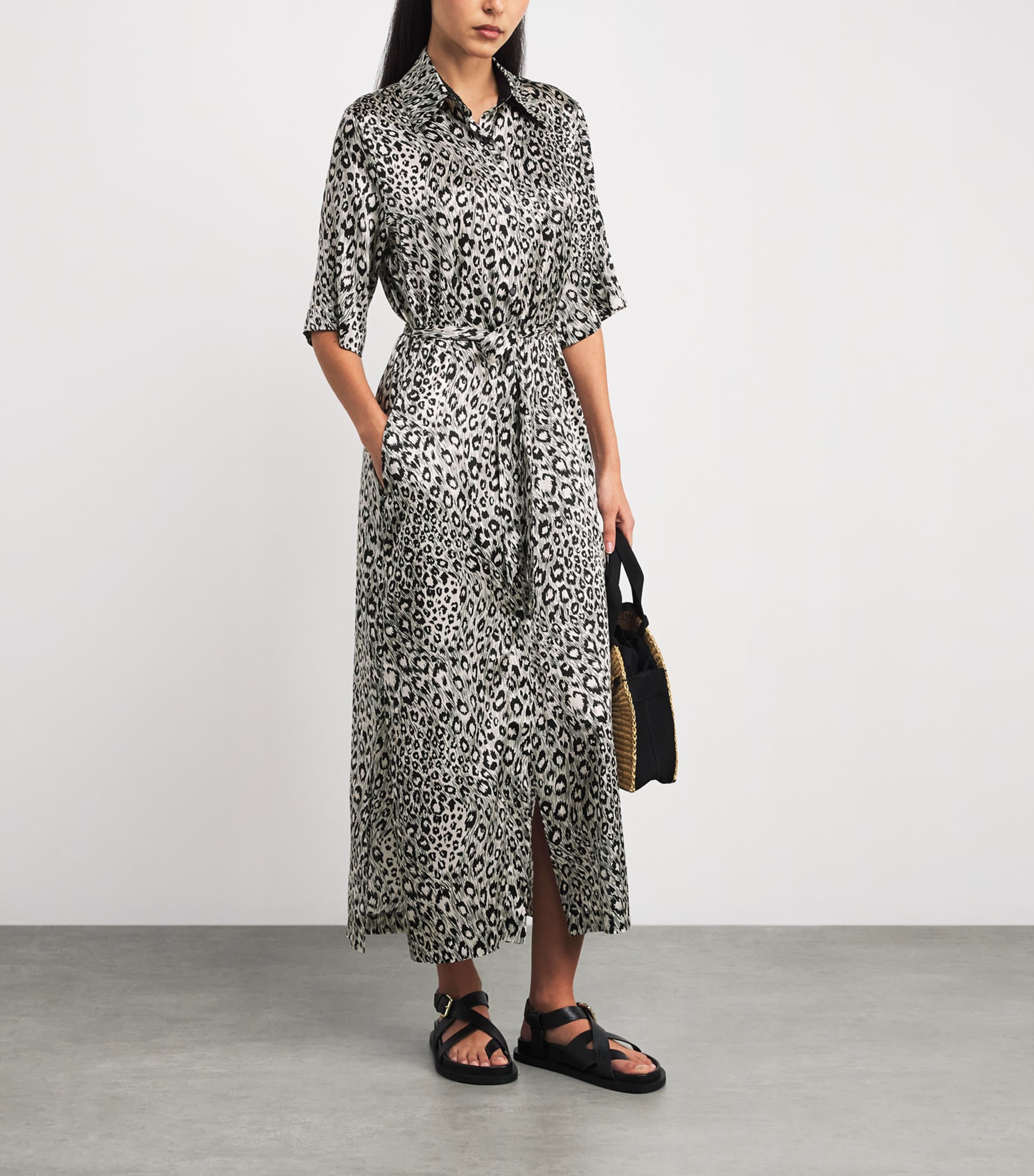 Silk-Blend Shirt Dress 950 LEO/LEO Image 2