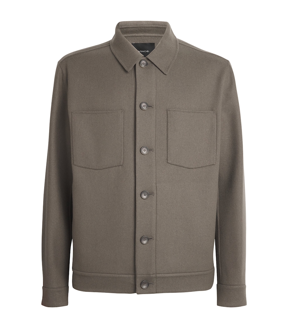 Wool-Blend Patch Pocket Overshirt SMOKE-070SMK Image 1
