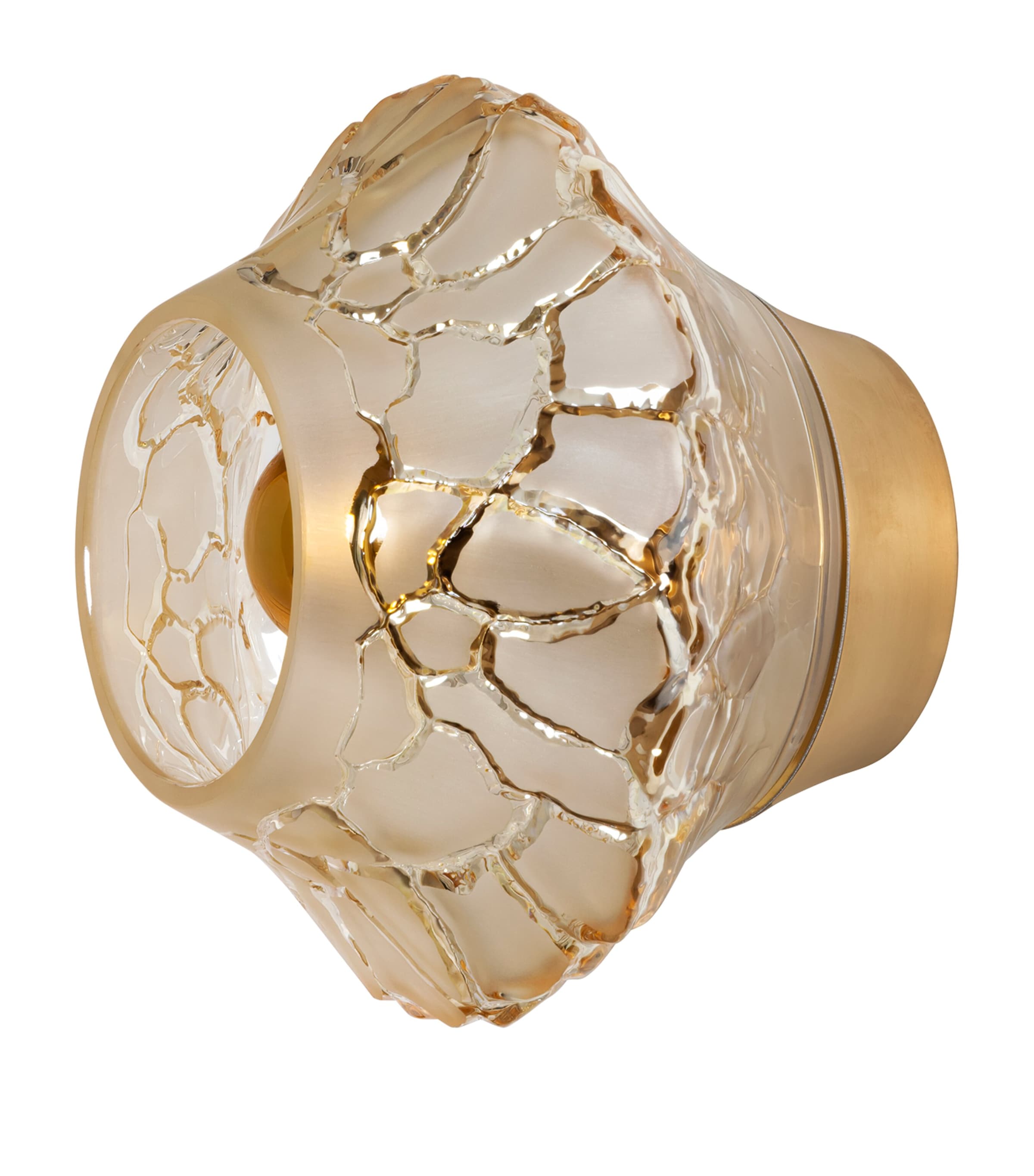Lalique Crystal Caldera Wall Sconce In Gold