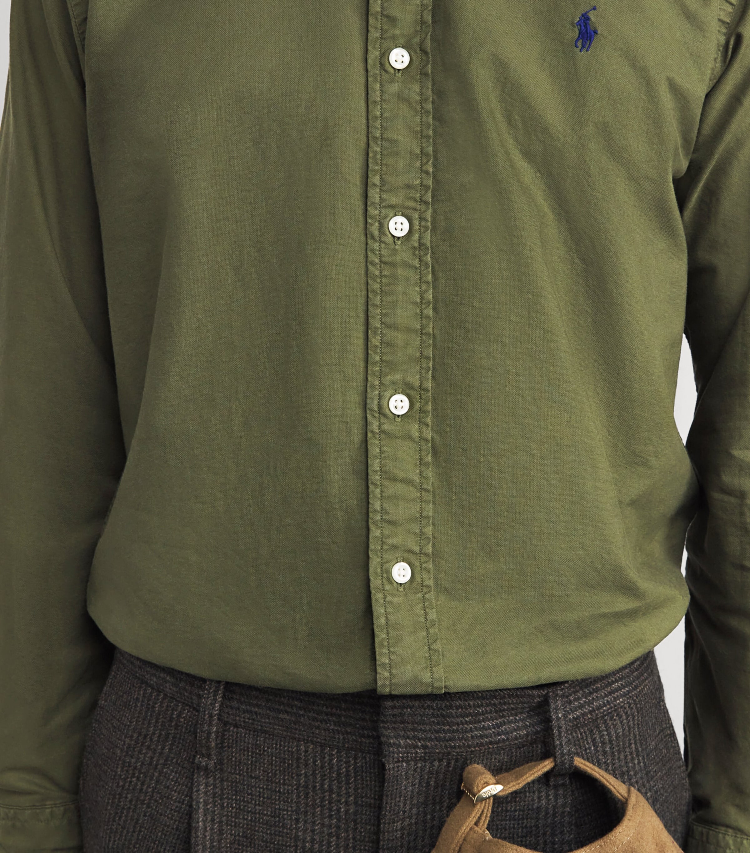 Cotton Custom Fit Oxford Shirt NEW OLIVE Image 6