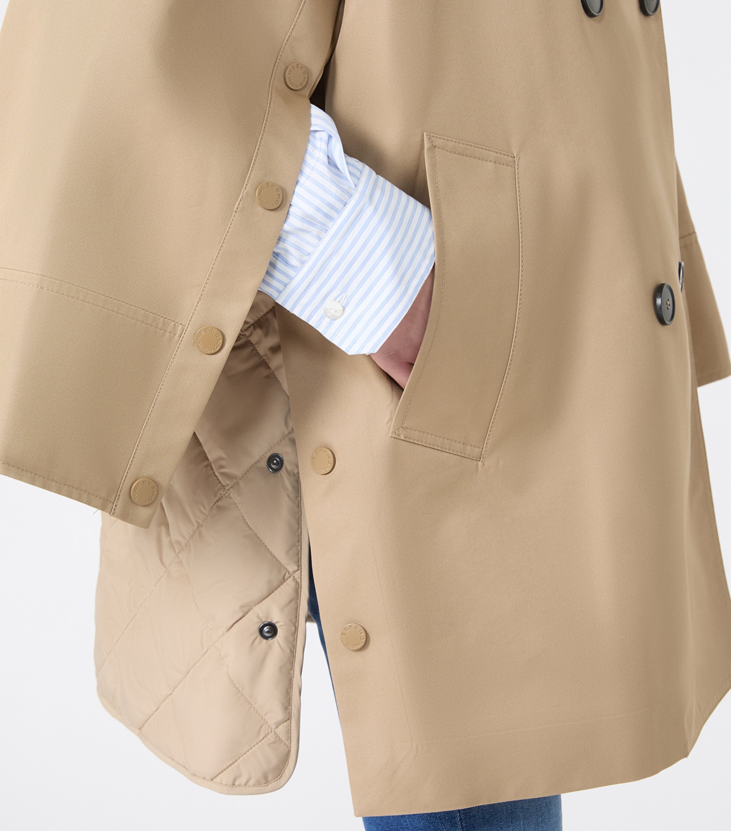 Weekend Max Mara Womens Water-Repellent Gabardine Trench Coat Hazelnut Brown Image 6