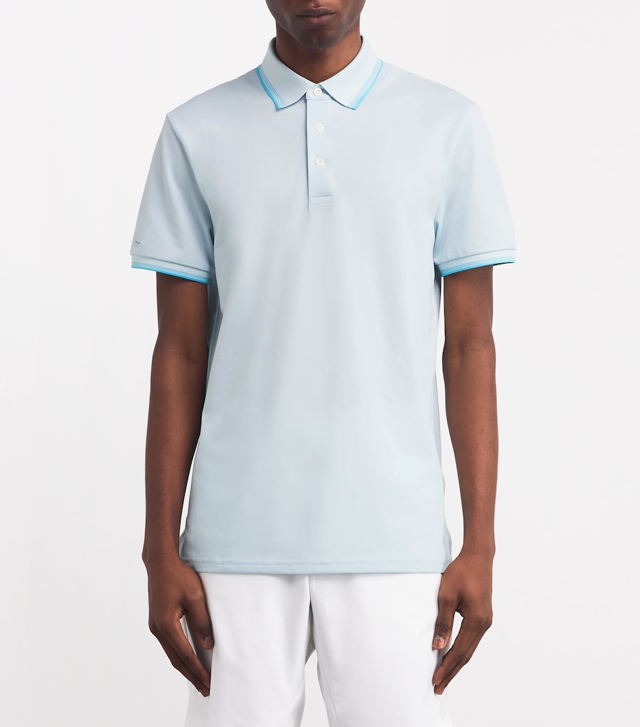 Cotton-Blend Performance Polo Shirt SUMMER AQUA Image 3