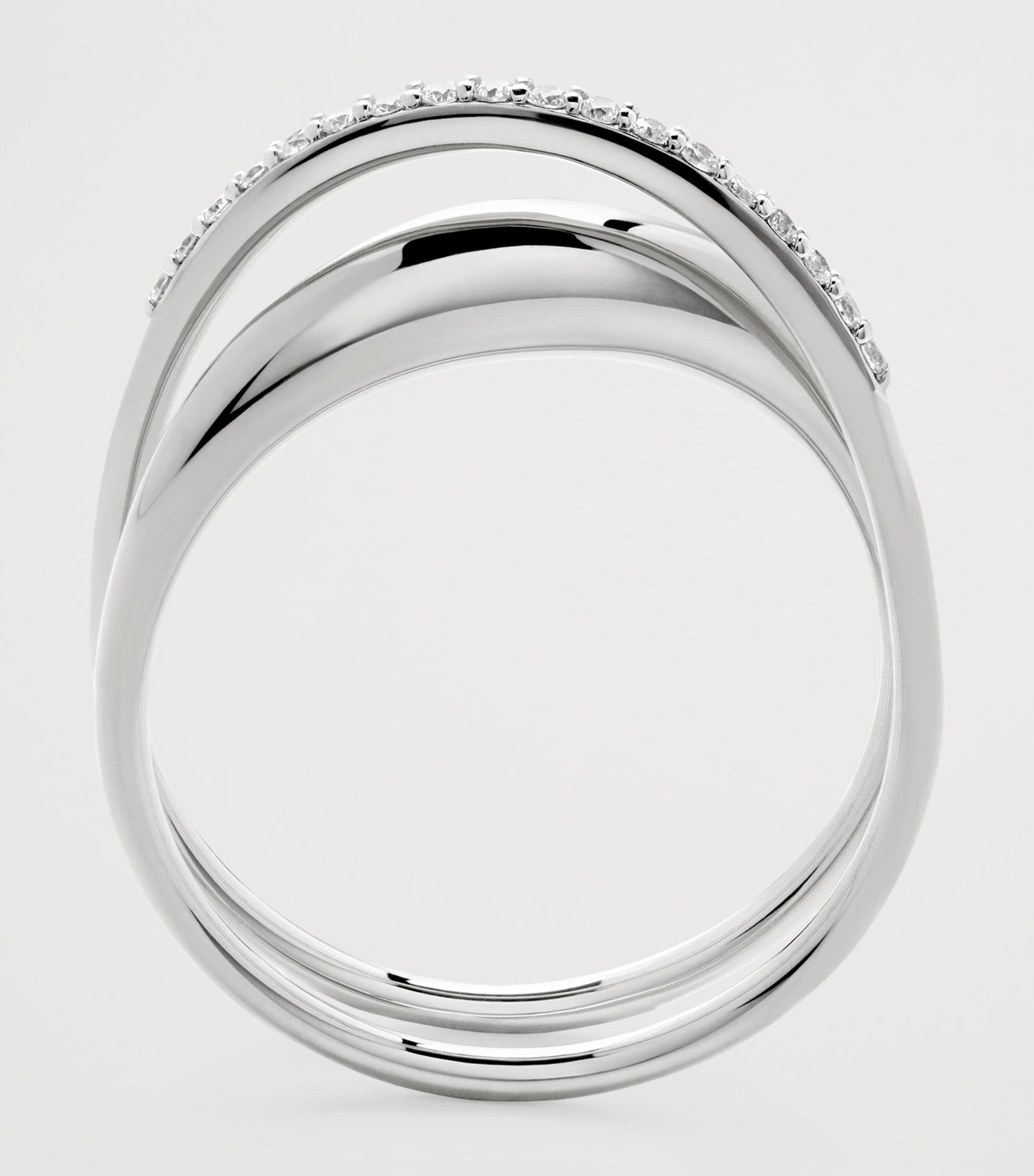 Monica Vinader Sterling Silver and Diamond Nura Wrap Ring Sterling Silver Image 2